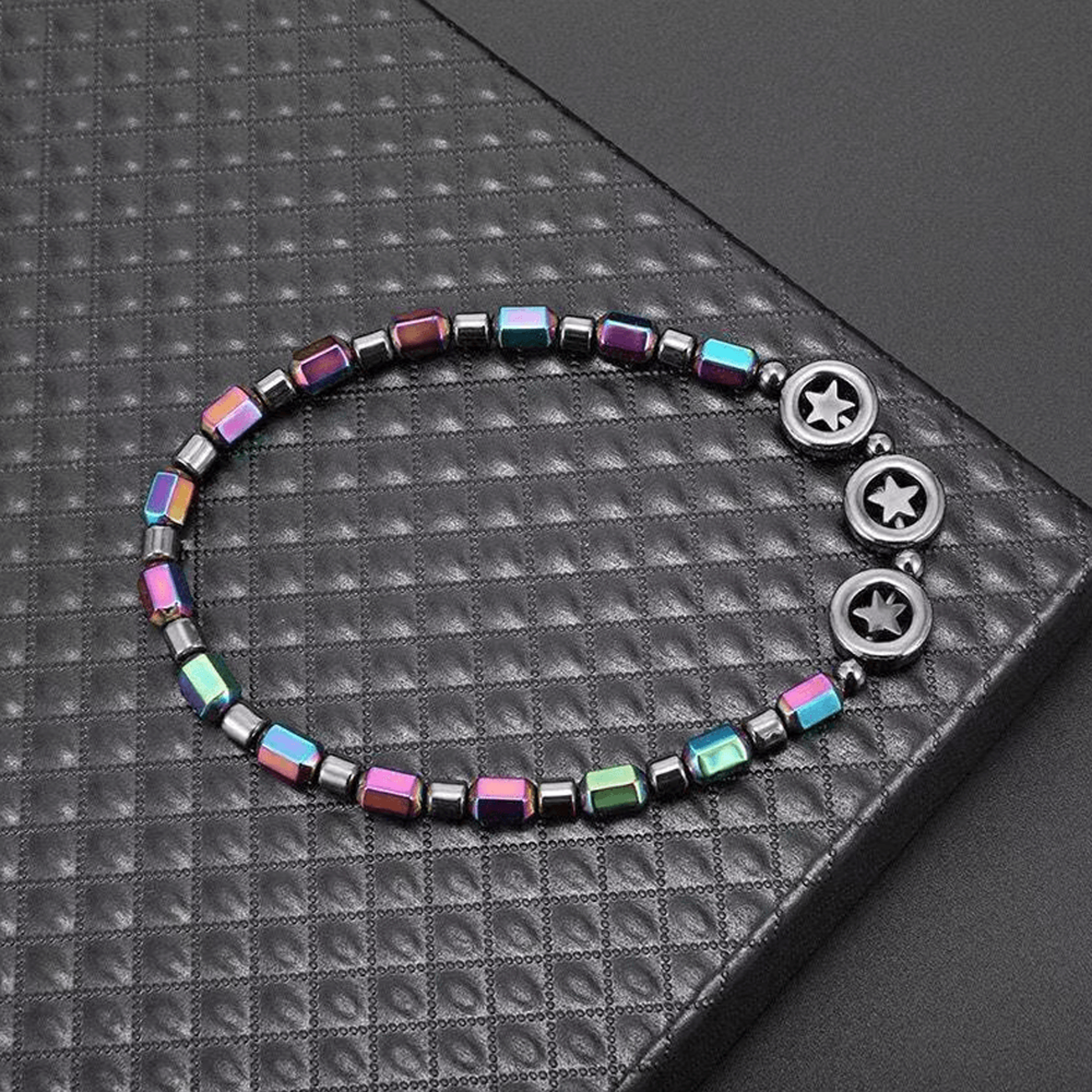 Elegant Obsidian Magnetic Therapy Anklet for Varicose Vein Relief
