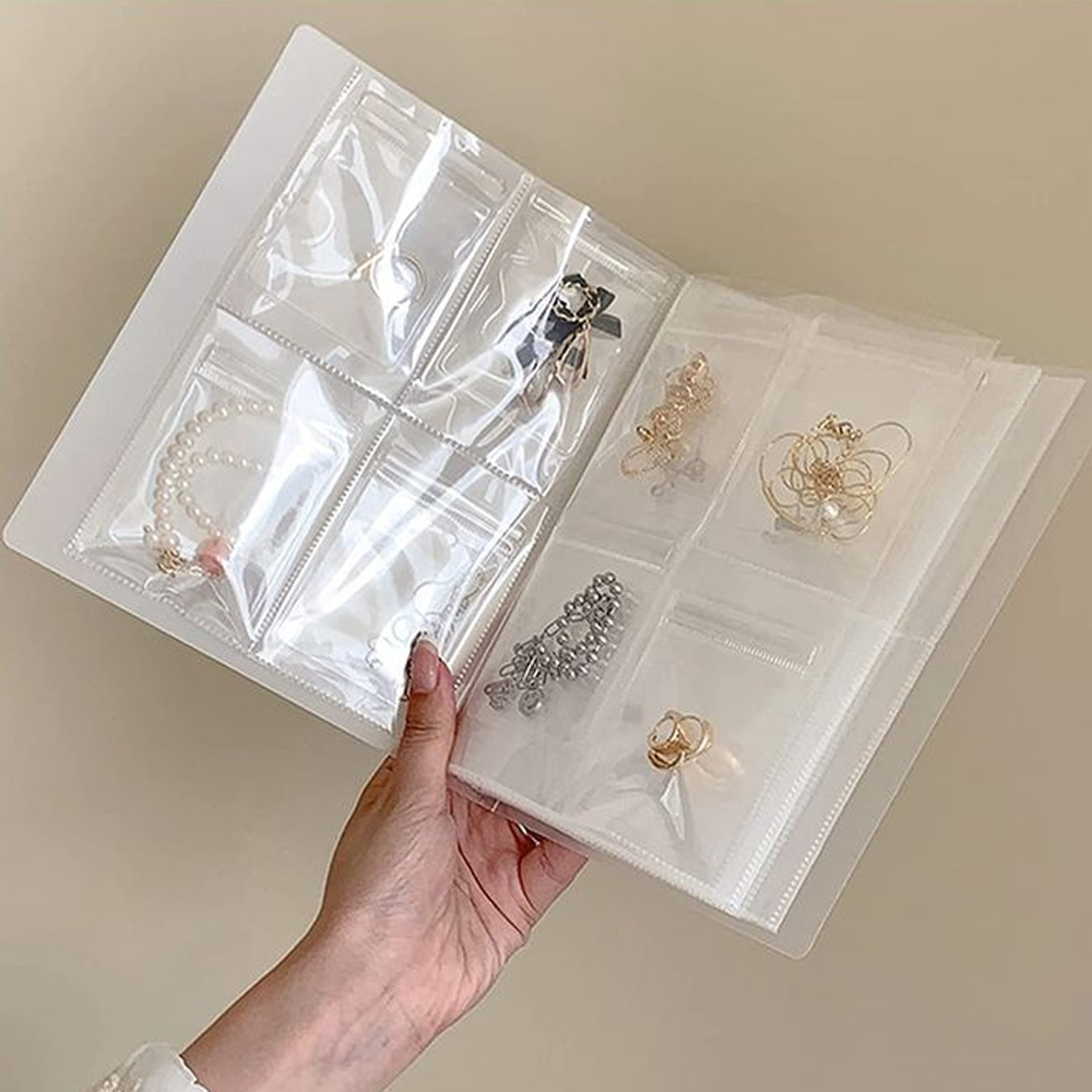 Transparent Jewelry Storage Book Organizer
