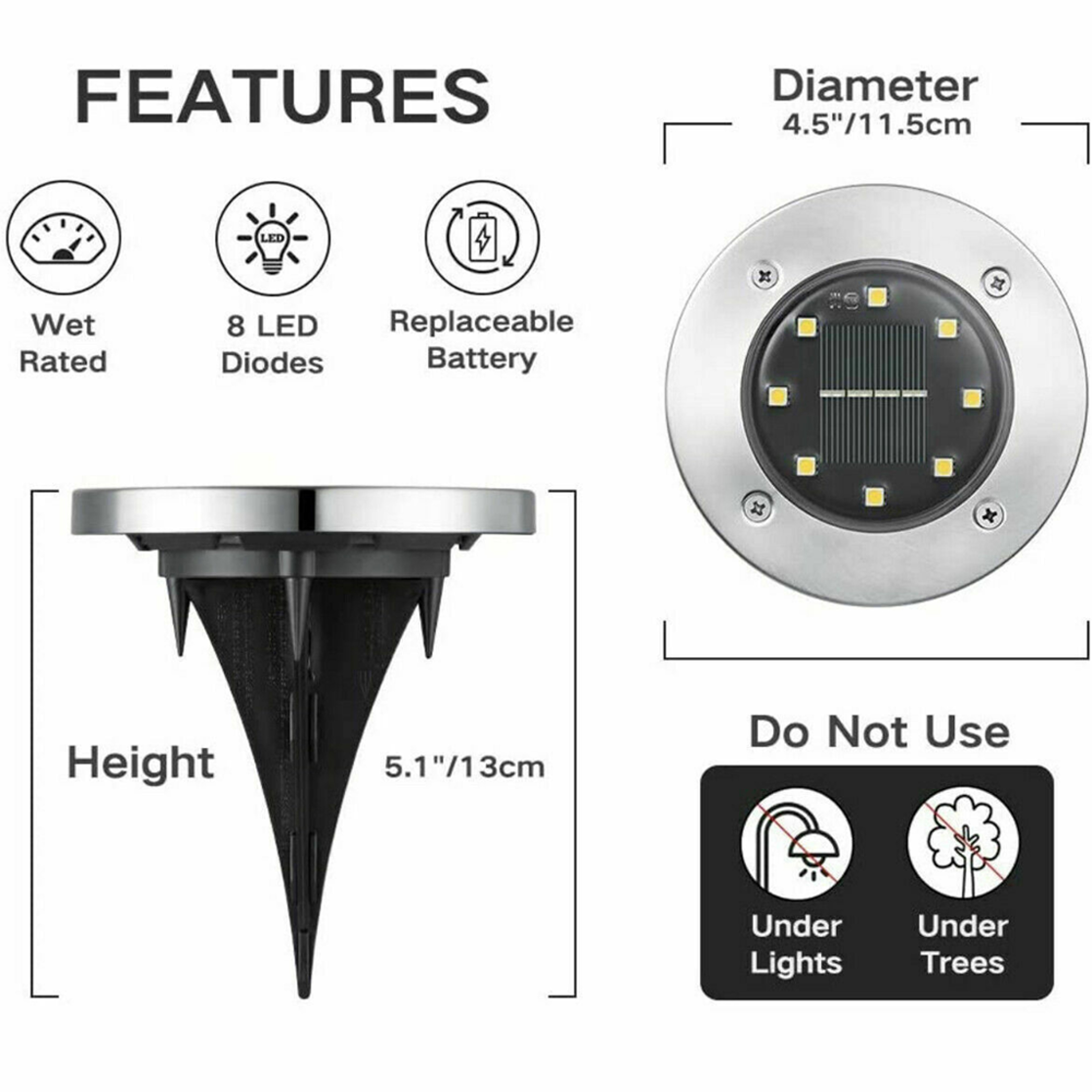 Durable Flat Solar Landscape Lights Gift for Garden and Patio Lovers