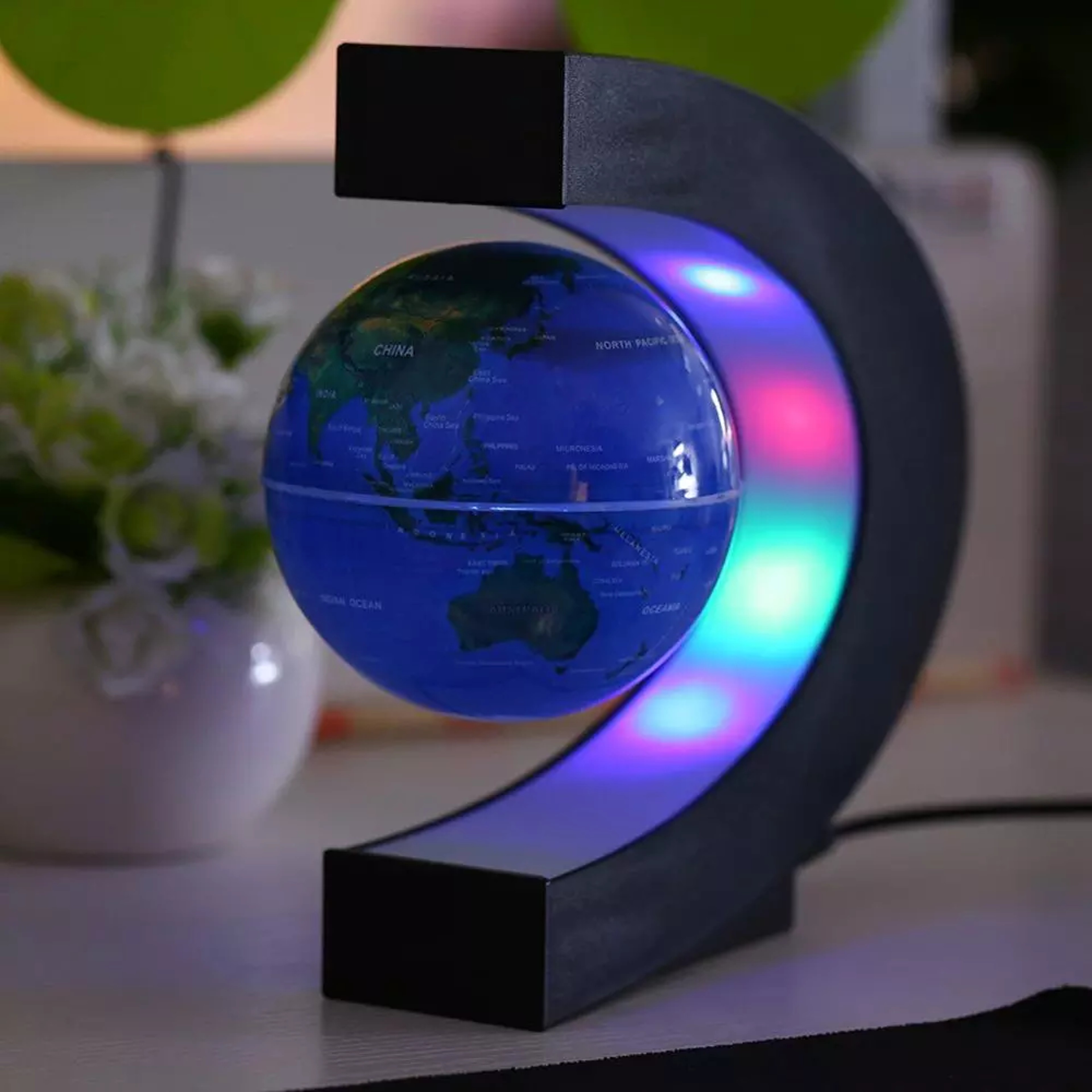 magnetic floating globe with led light