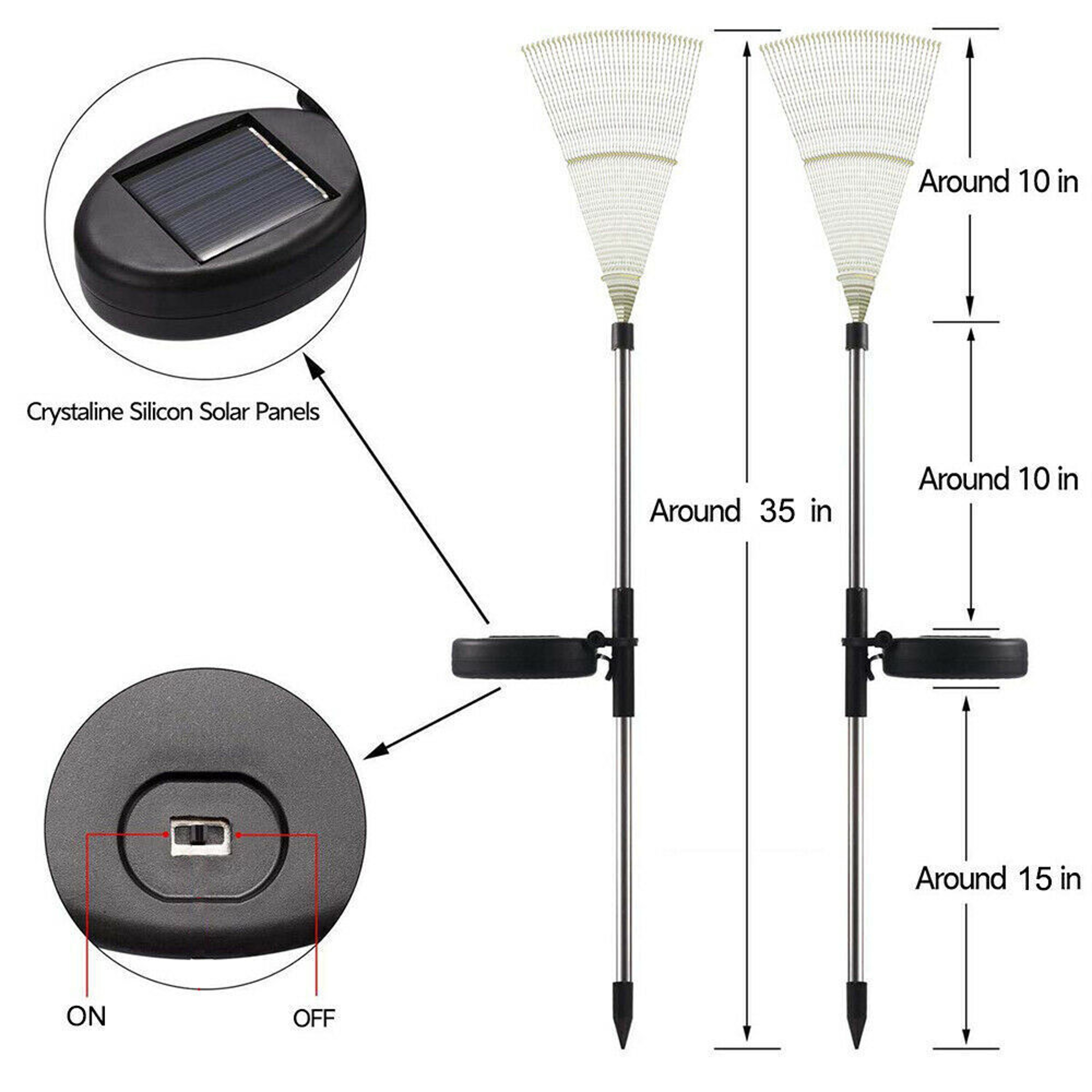 Solar garden lights with flickering modes