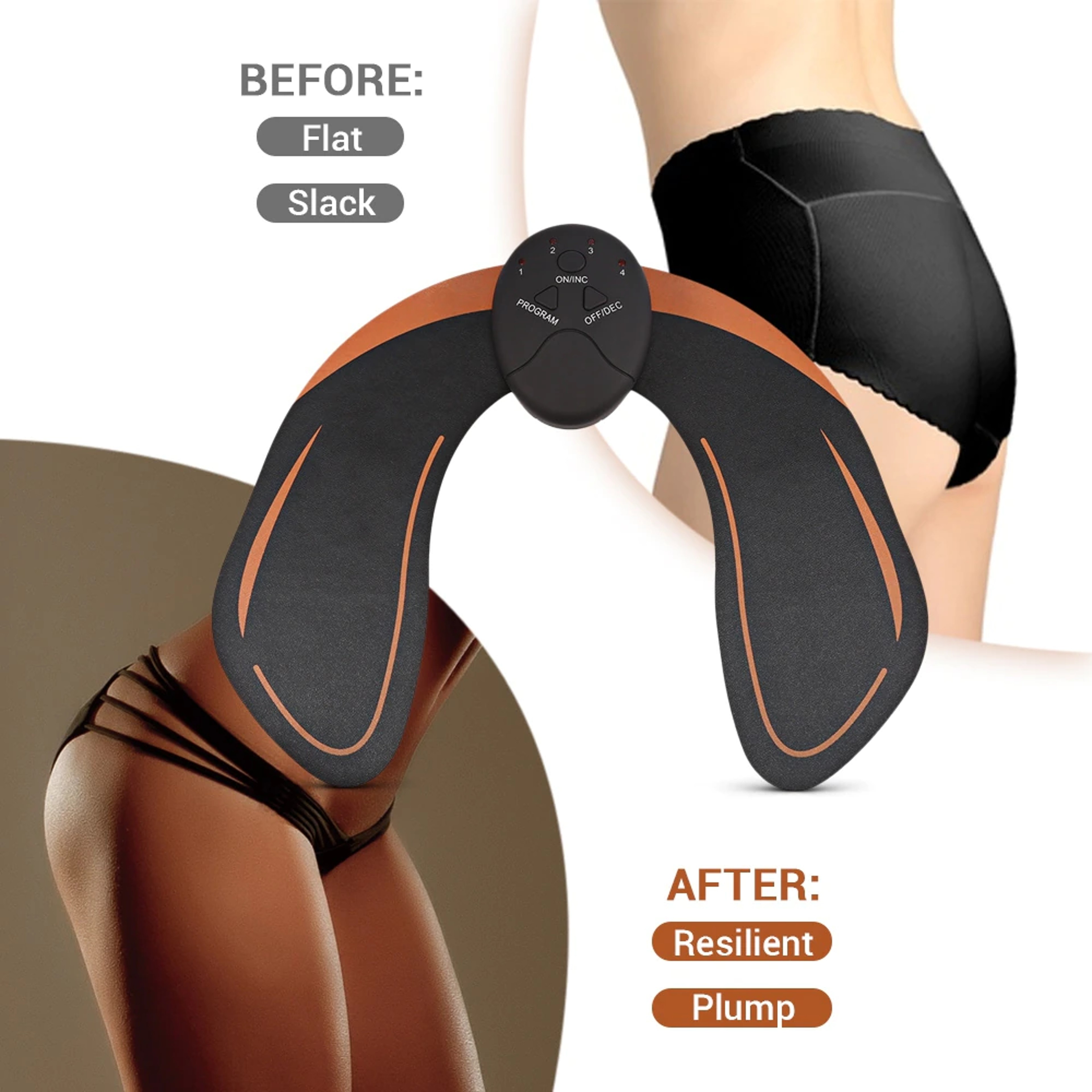Muscle trainer with lumbar spine massage feature