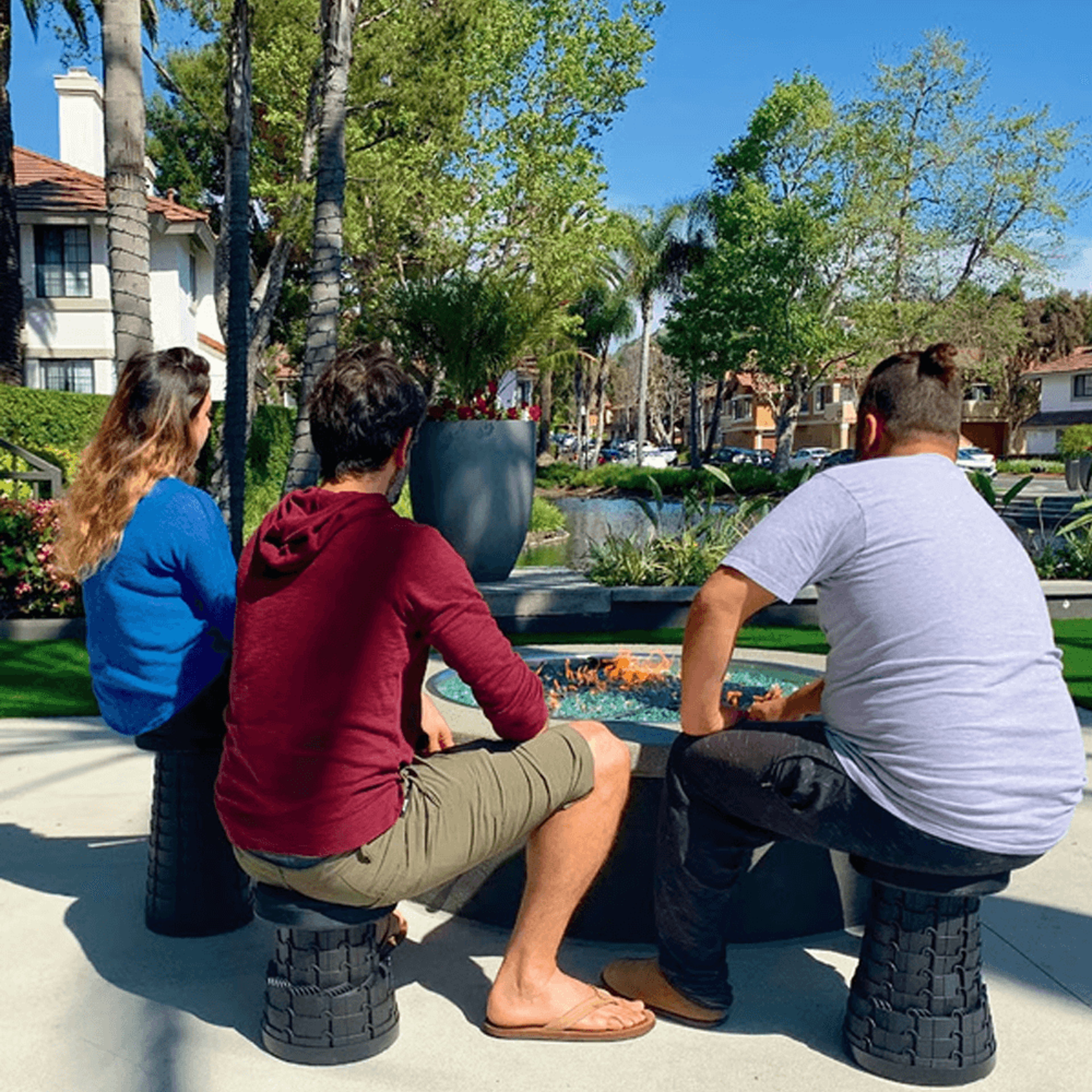 Portable Telescopic Outdoor Stool black