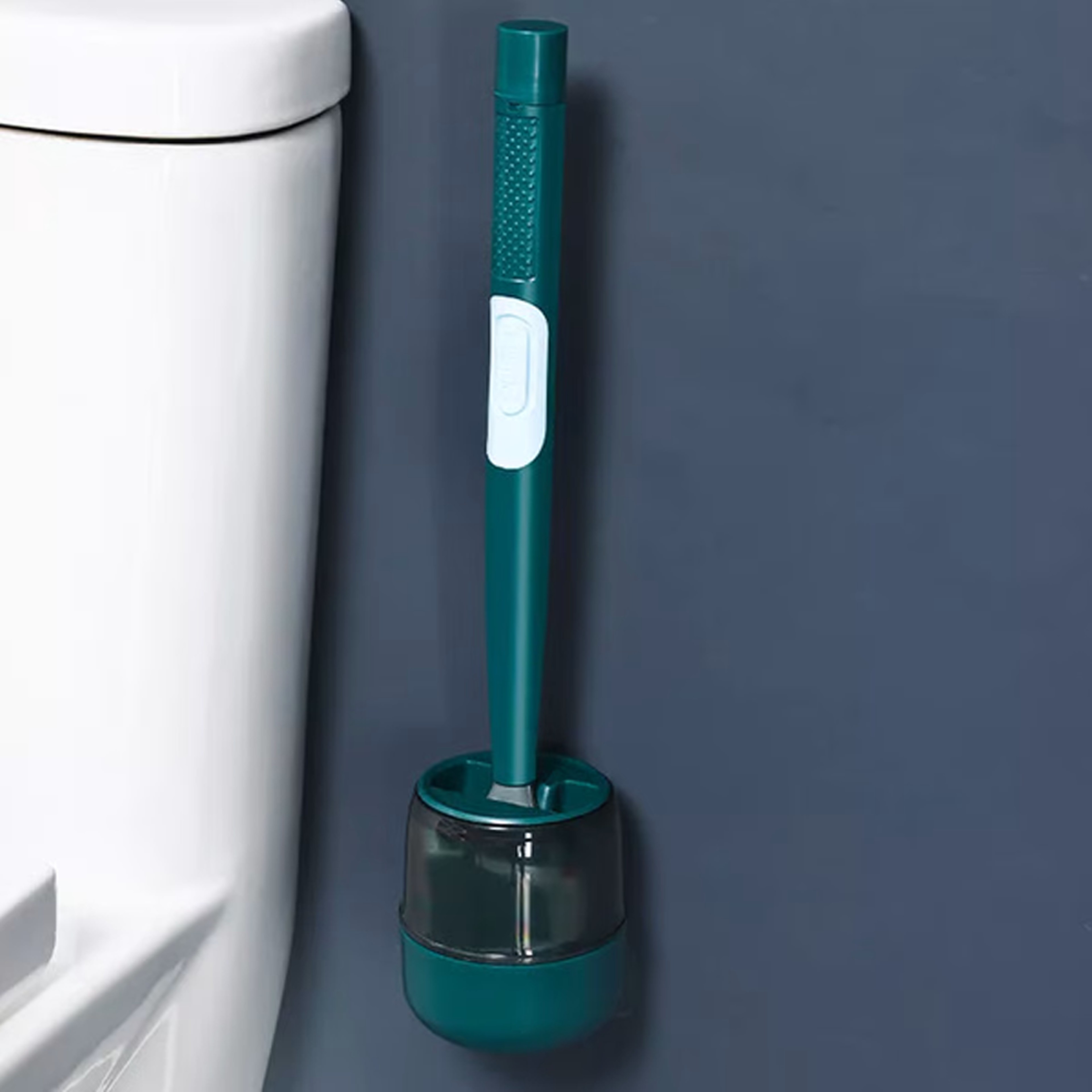Household Punch-Free Wall Hanging Long Handle Silicone Toilet Brush 6