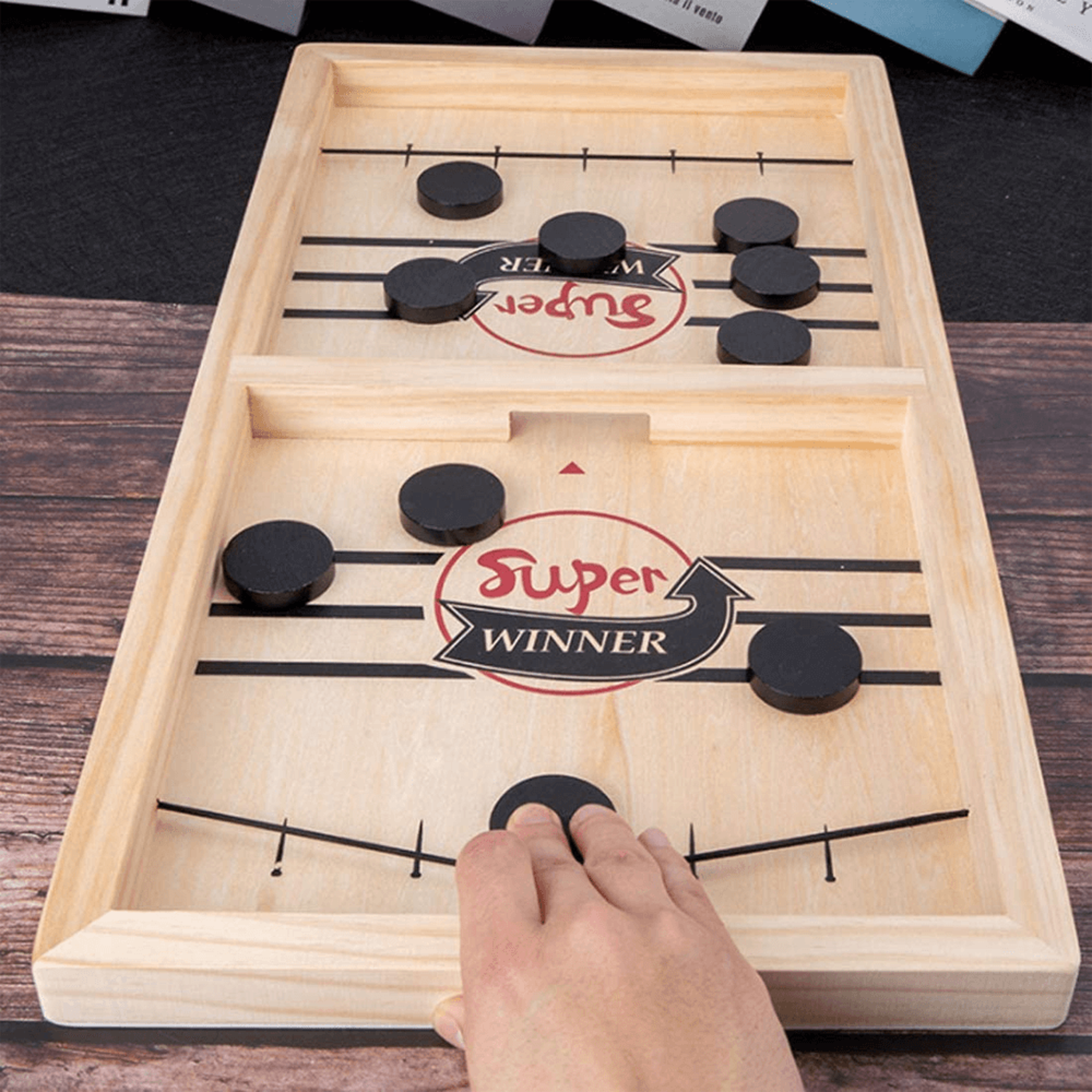 Wooden Slingshot Puck Game For Kids & Adults 1