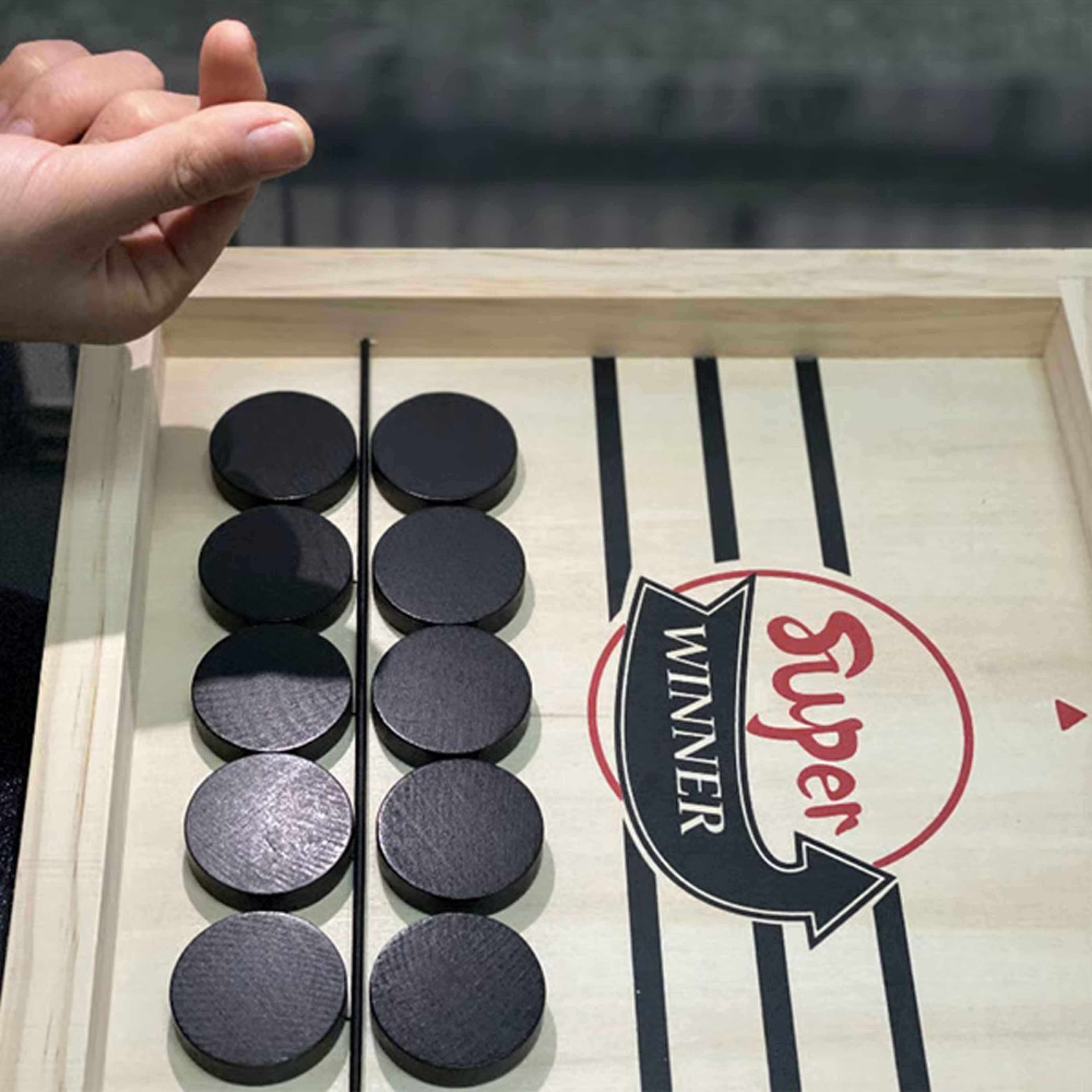 Wooden Slingshot Puck Game For Kids & Adults 4