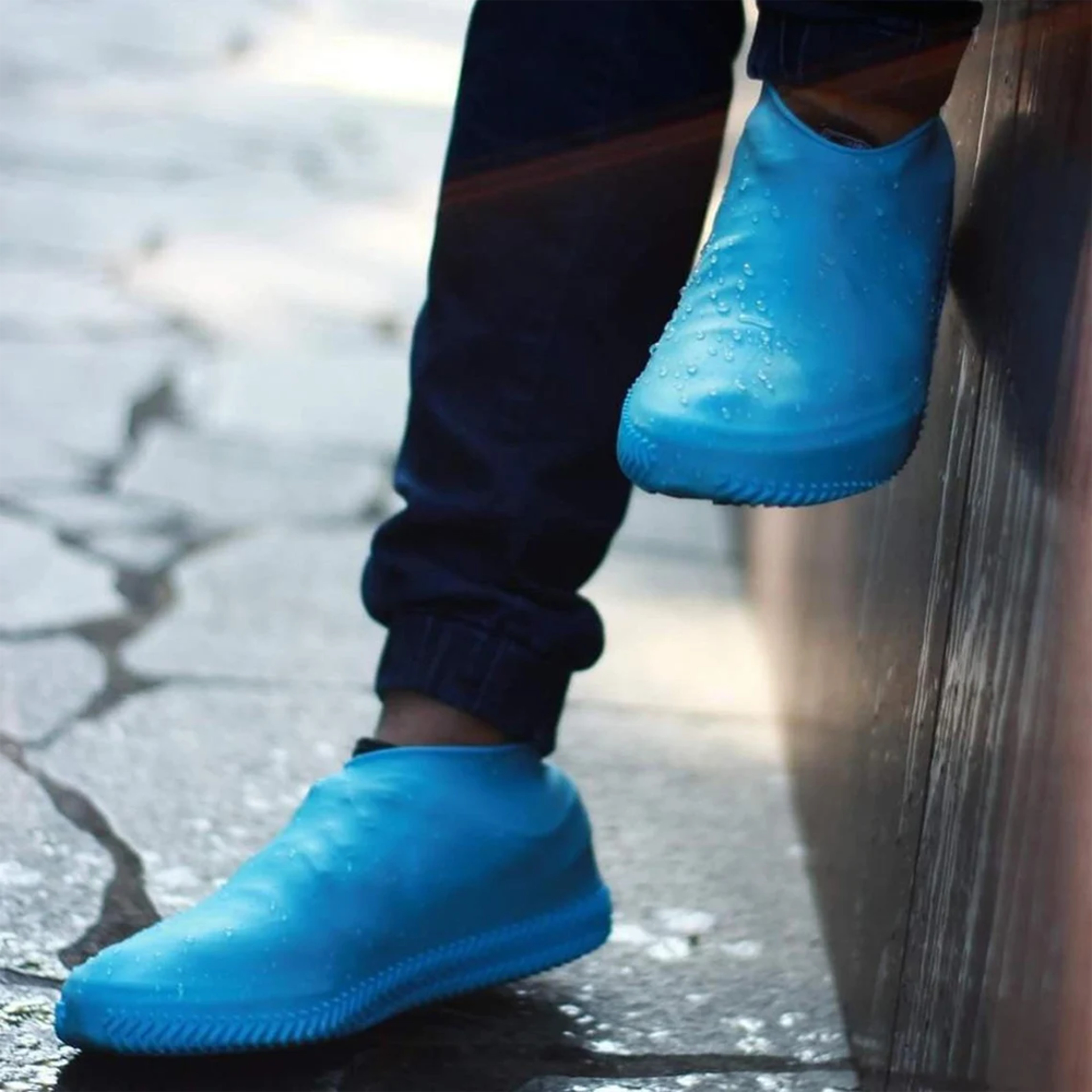 Waterproof Reusable Silicone Shoe Covers Blue