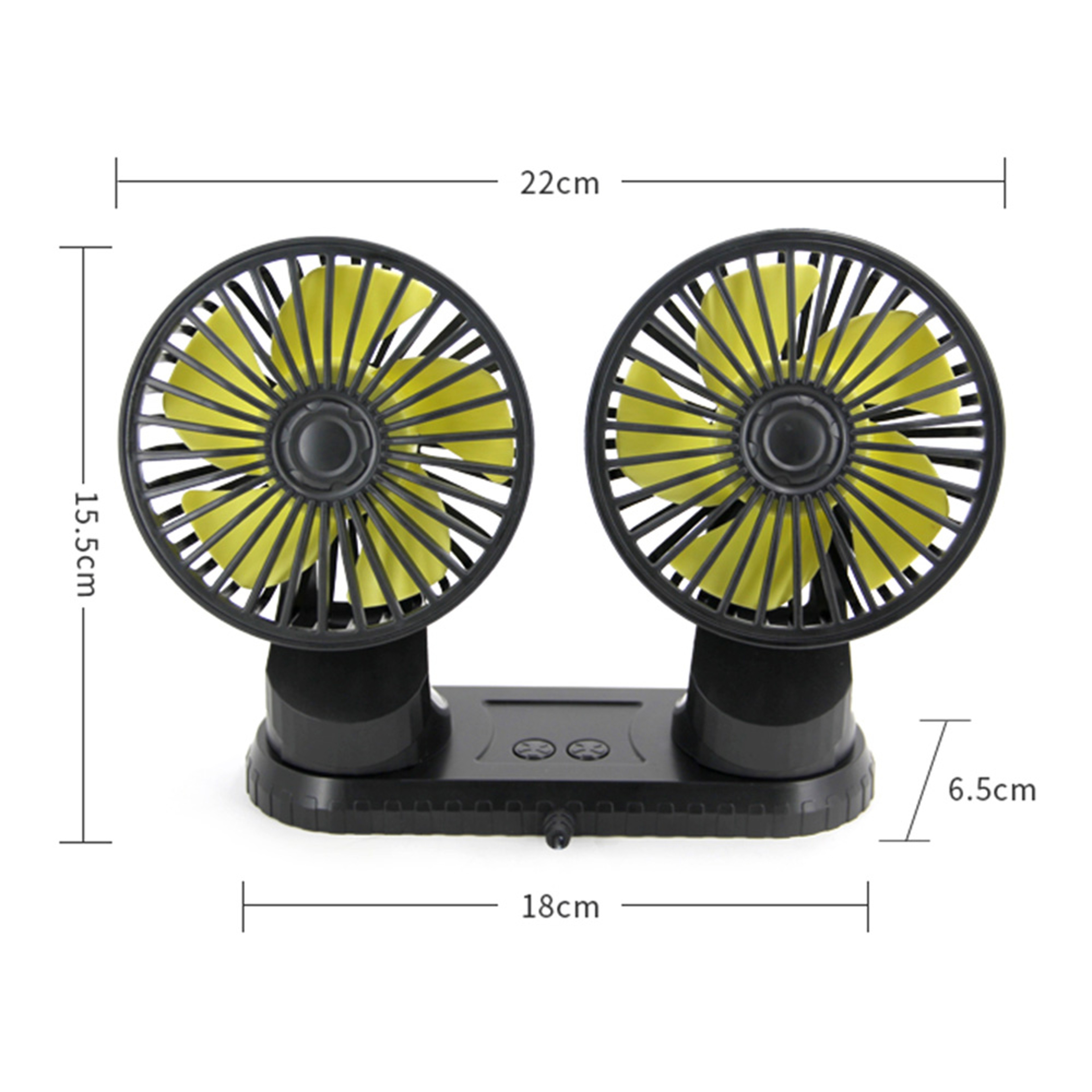 360 Degree Rotatable Car Cooling Dual Fan 5
