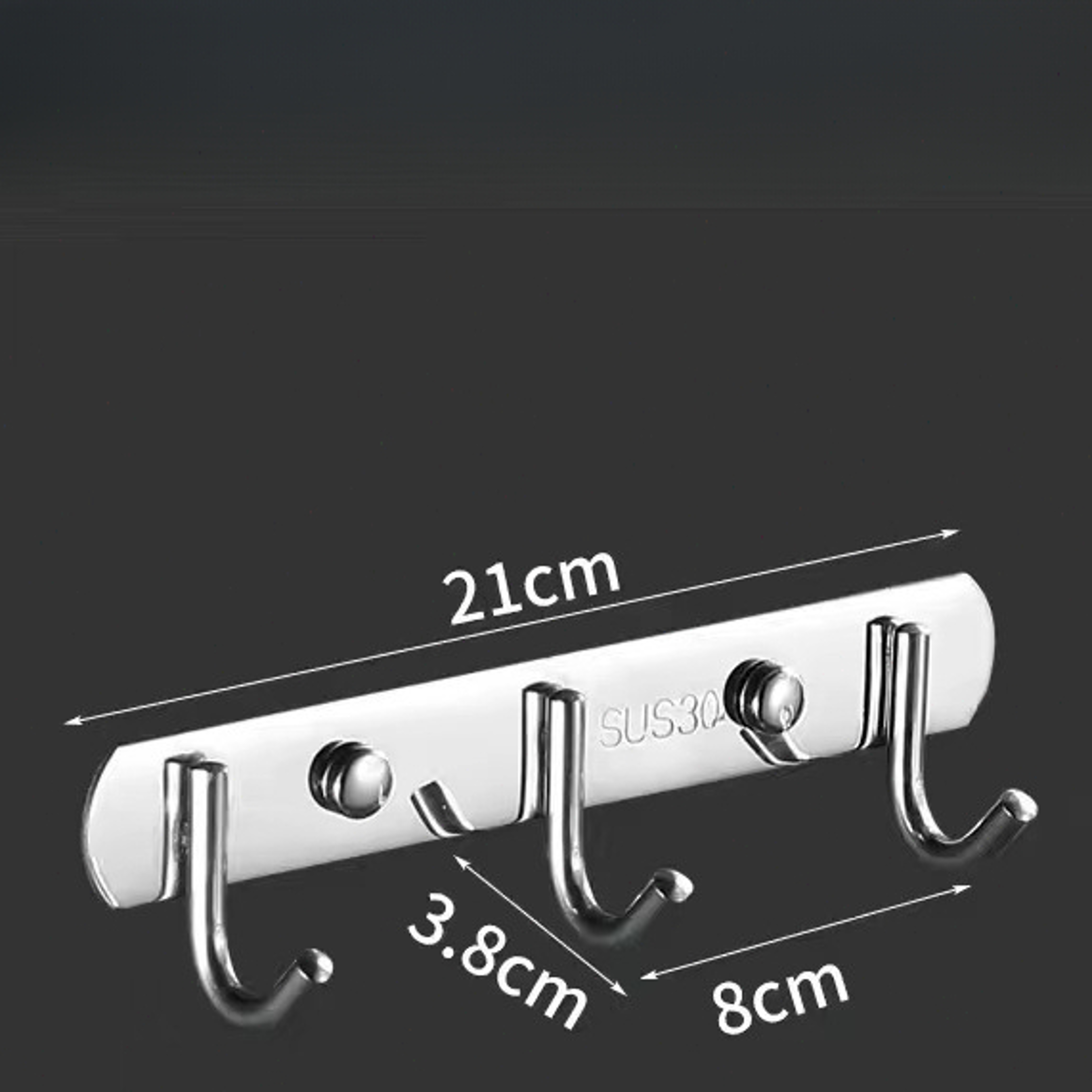Stainless Steel PunchFree Hook Rack for Kitchen and Bathroom Storage