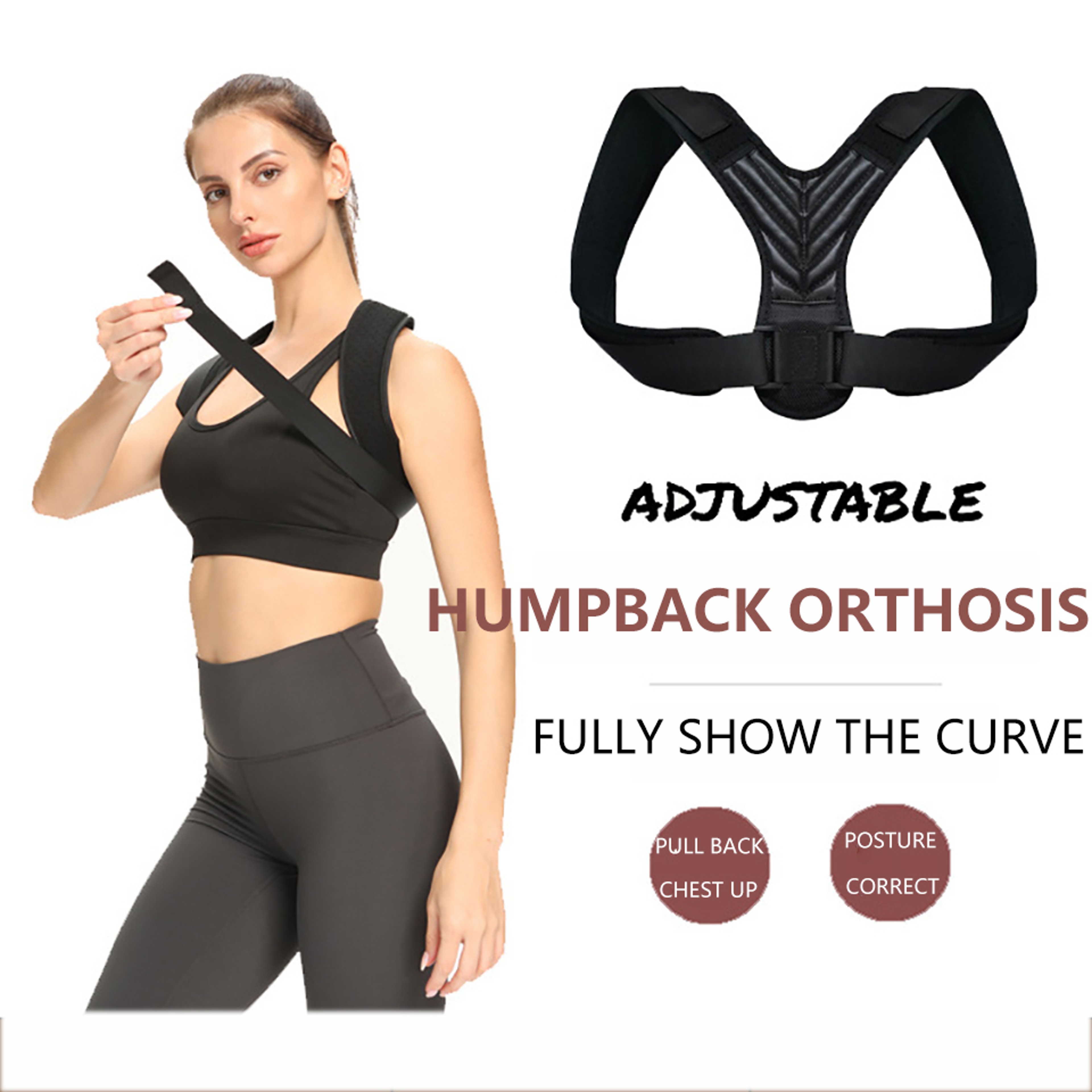 Adjustable Lumbar Posture Corrector For Men  Women Back Support Strap Brace For Spine  Shoulder Rel 1