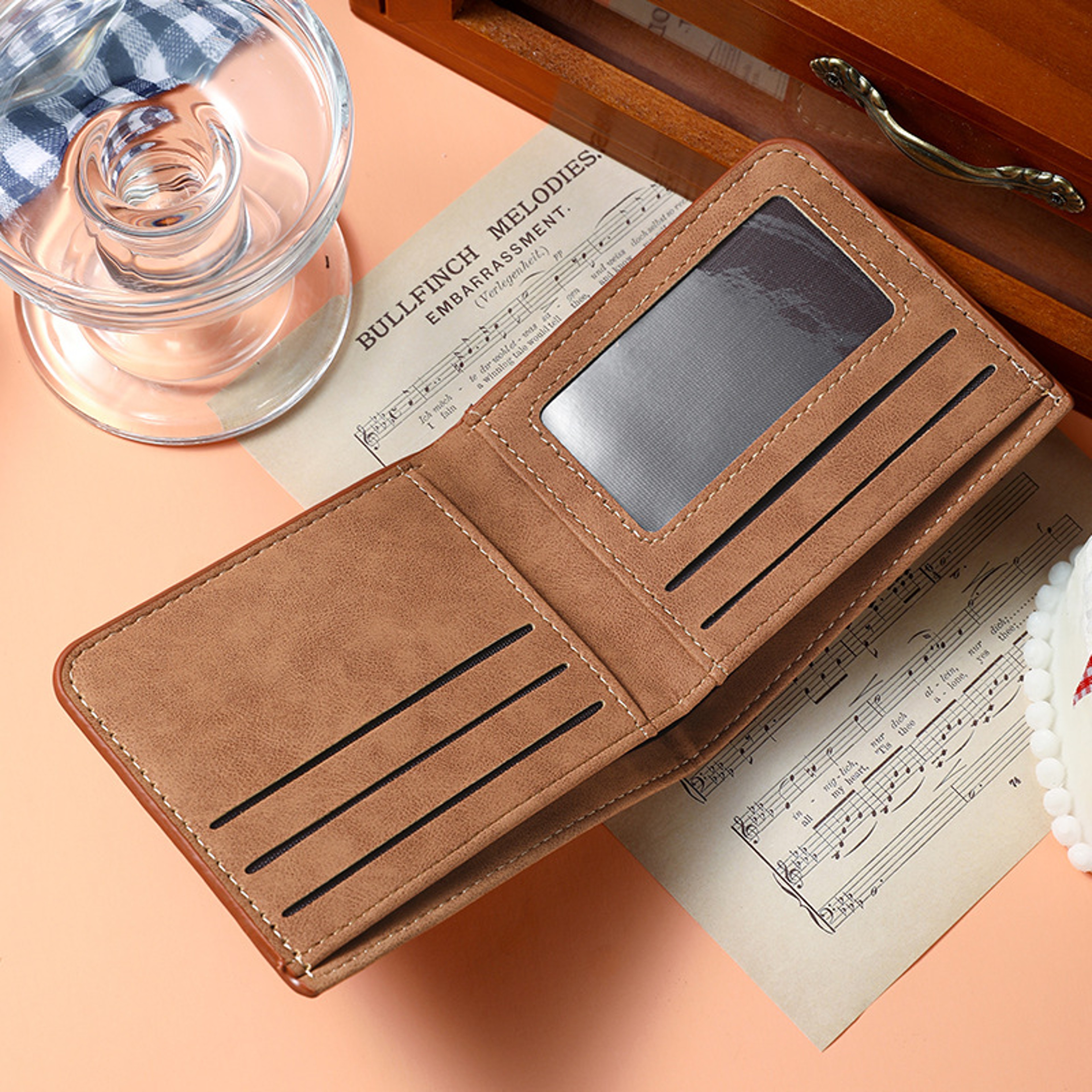 Mens Soft Leather Zipper Wallet With Dollar Clip 2