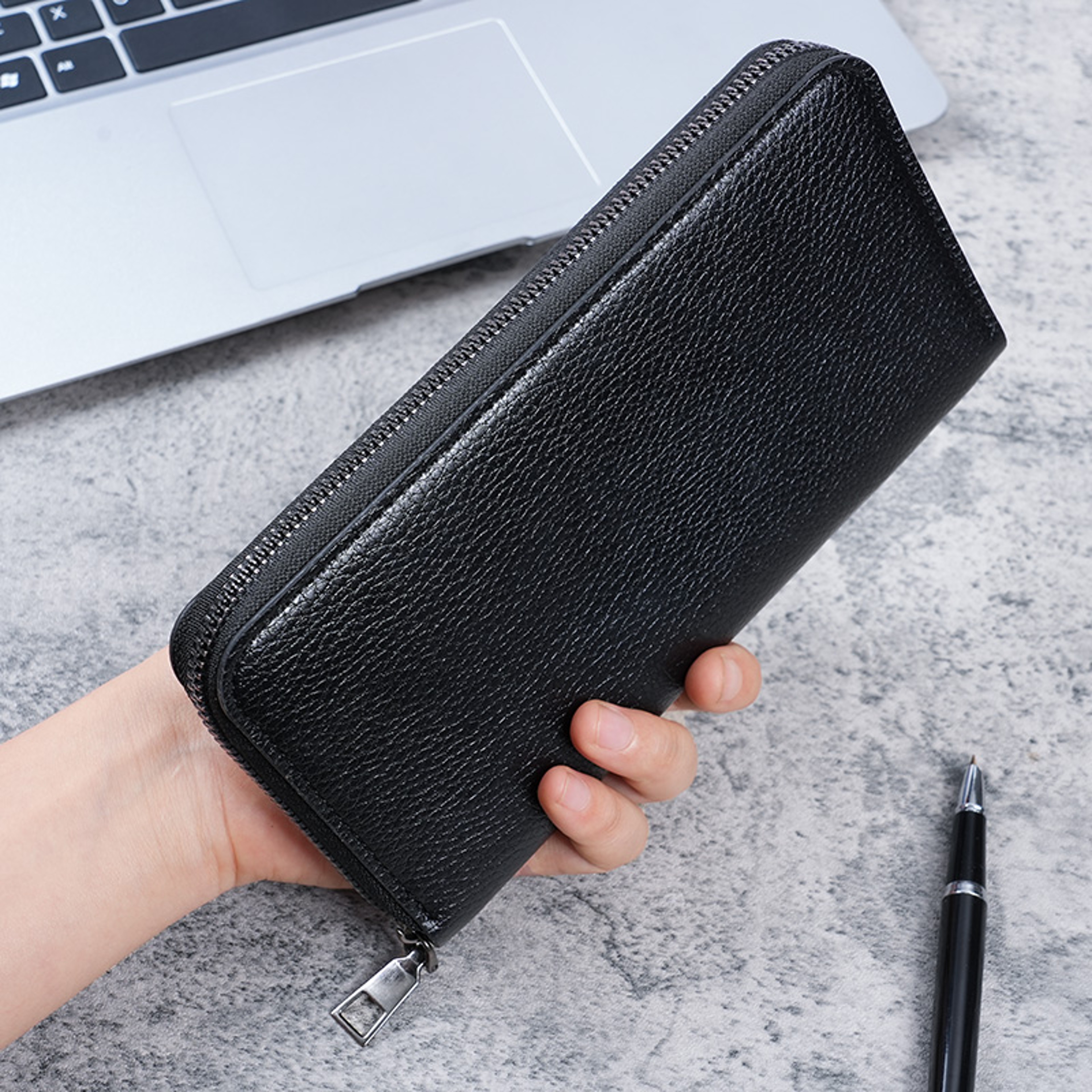 Large Mens Zipper Wallet Multifunctional Clutch Bag For Mobile Cards And Cash 1
