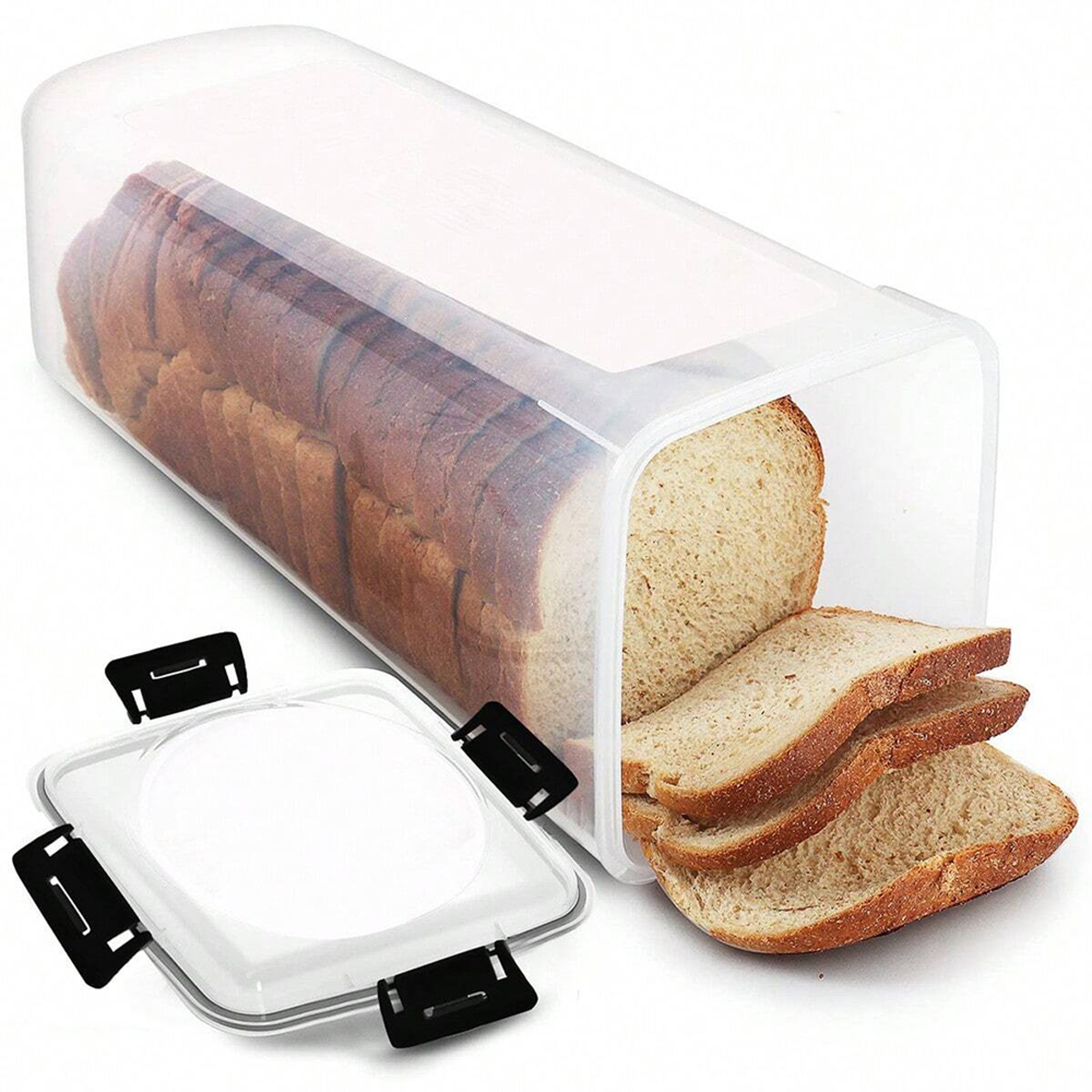 Airtight Bread Loaf Box With Lid Clear Sandwich Holder For Homemade Bread Storage Tall Bread Saver  5
