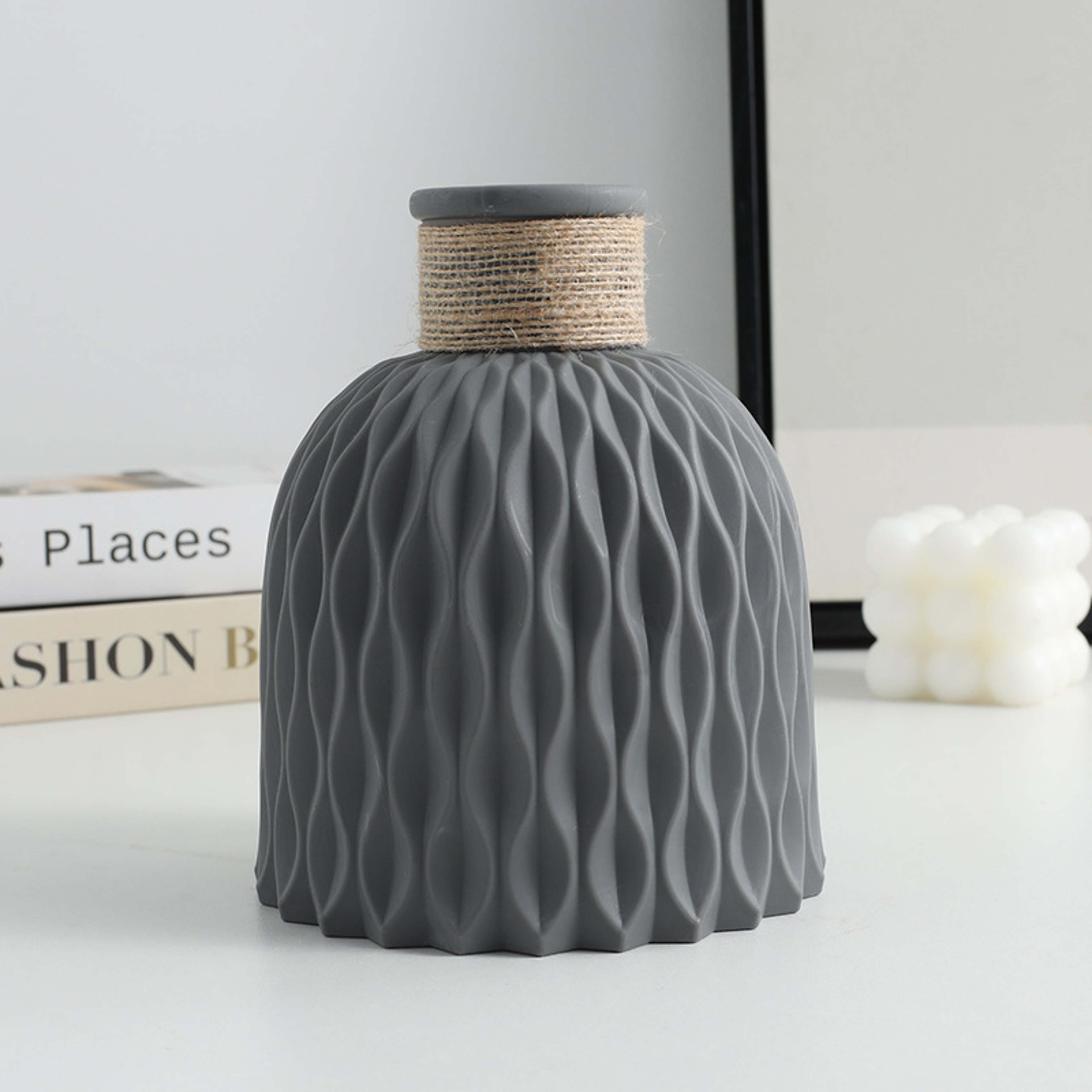 Water Ripple Plastic Vase Modern Nordic Style Wave Flower Pot For Living Room Decoration 5