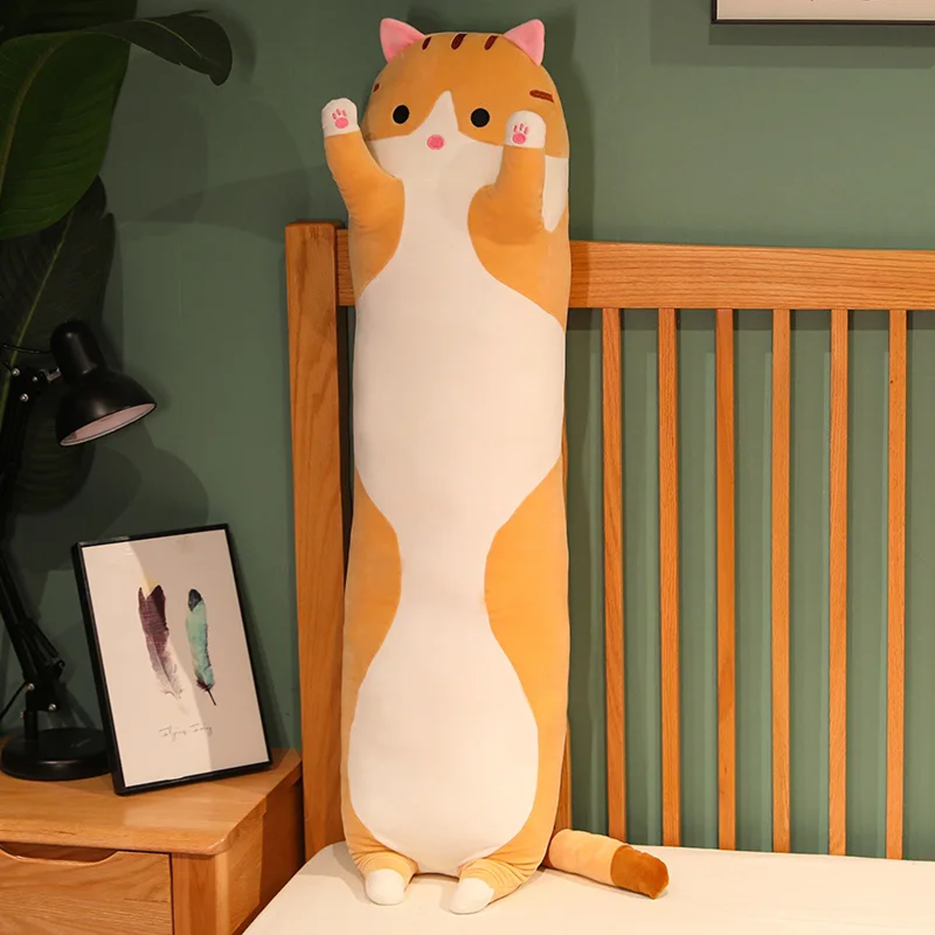 Funny Cute Soft Long Cat Plush Toy Office Nap Pillow Sleep Bed Decor Gift For Kids  Girls 3