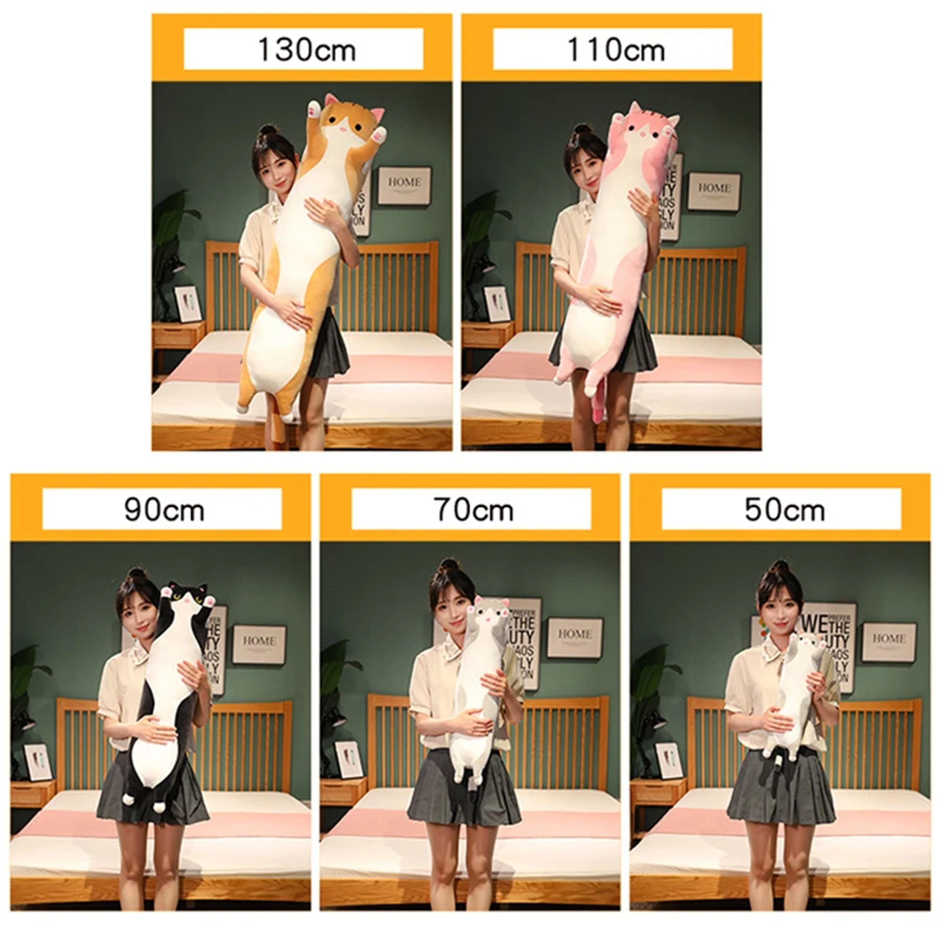 Funny Cute Soft Long Cat Plush Toy Office Nap Pillow Sleep Bed Decor Gift For Kids  Girls 2