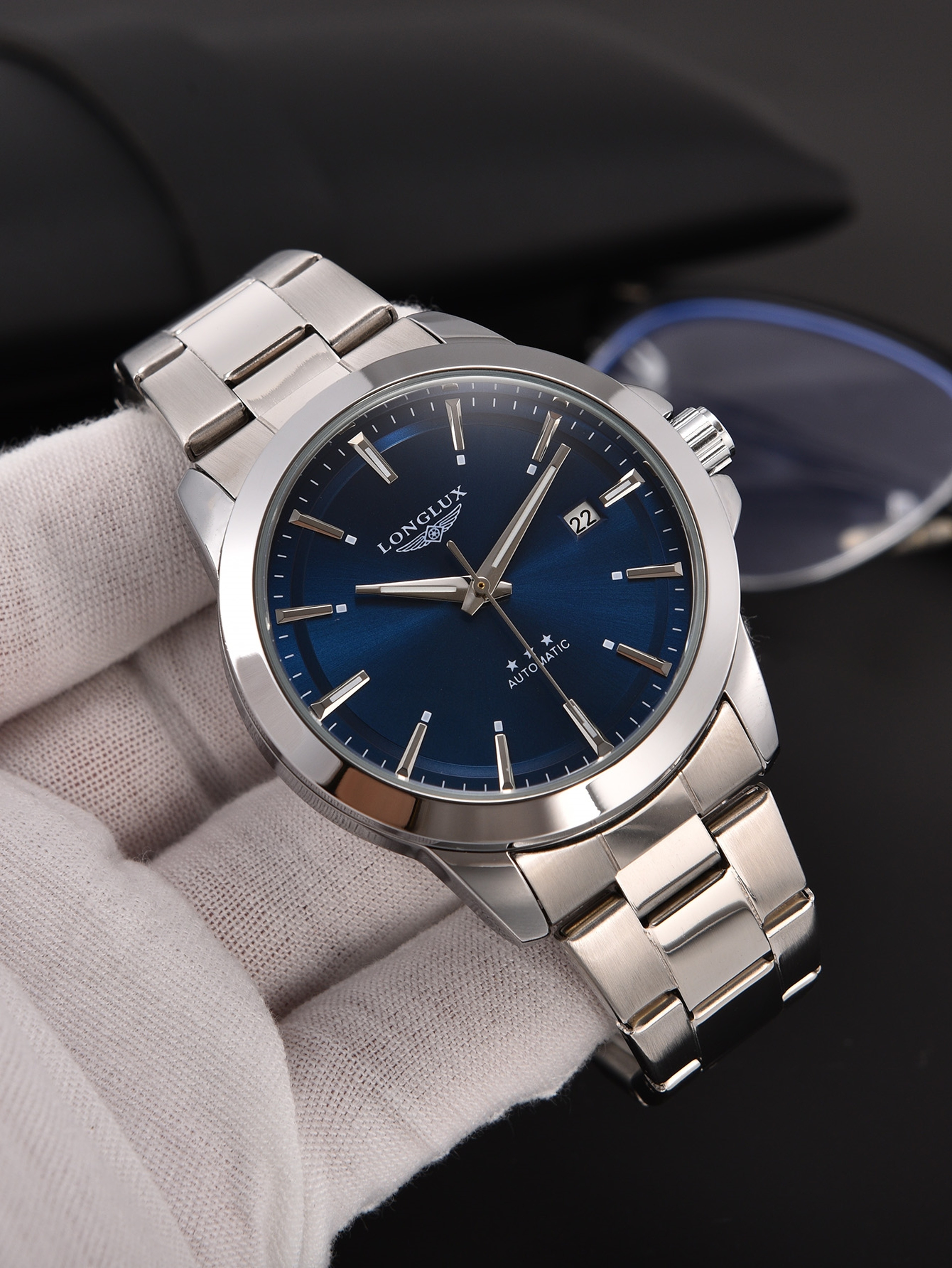 Mens Automatic Business Watch Waterproof Stainless Steel Luminous Mechanical Watch 1