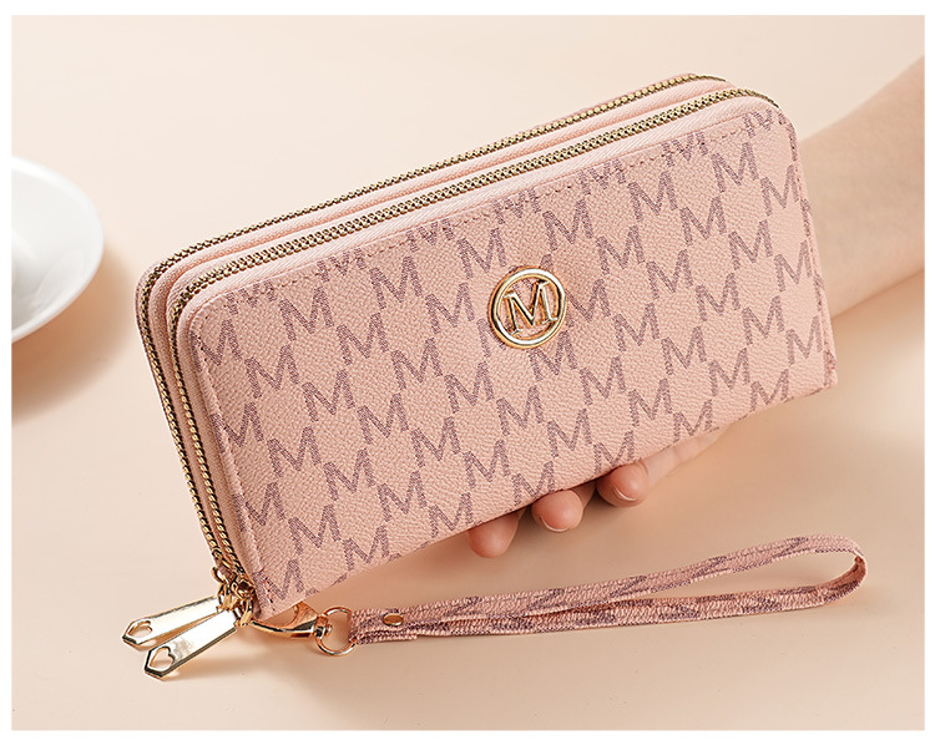 Double Zipper Wallet For Women And Men Stylish Long Coin Purse Cards Holder Wristlet Clutch And Mon 4