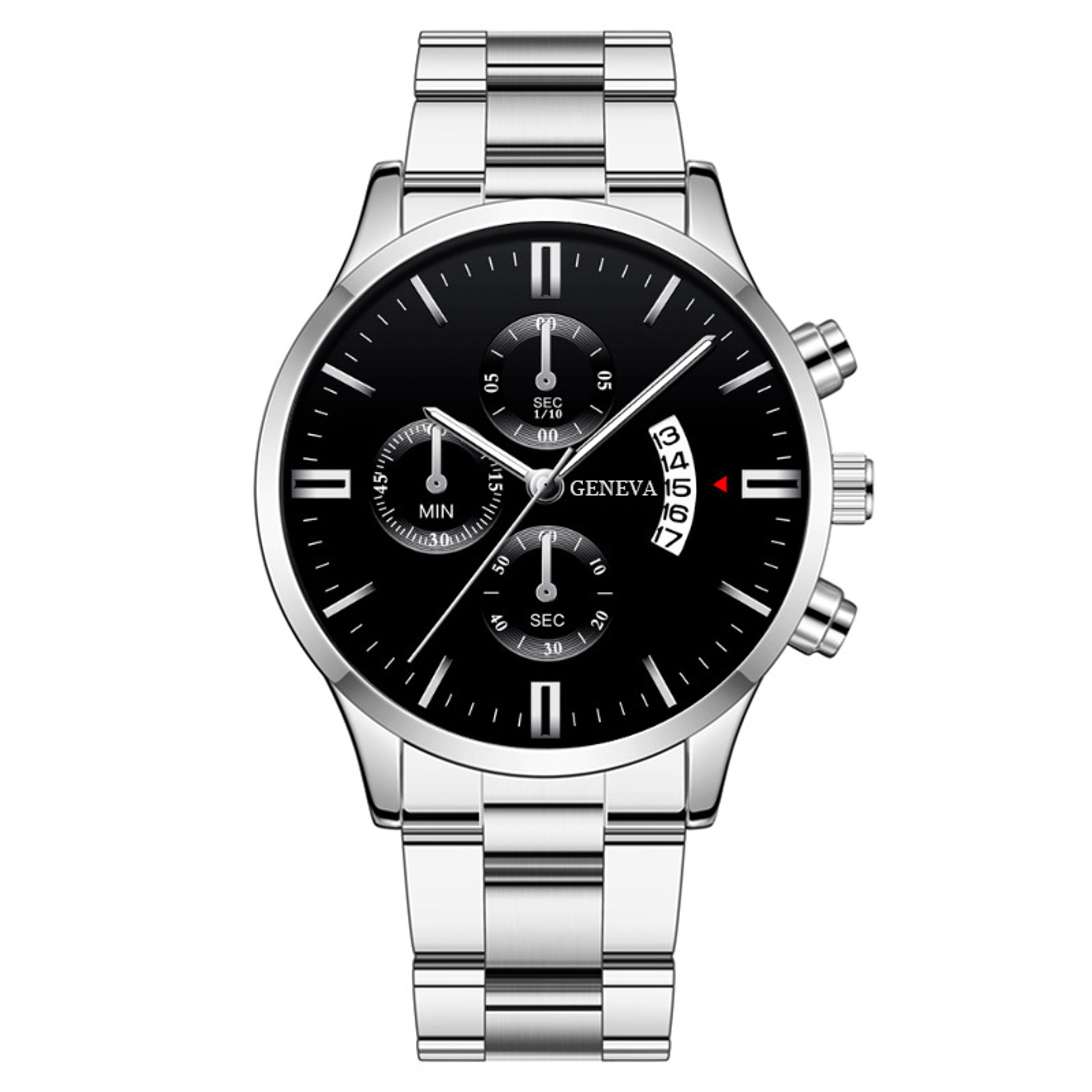 Mens Stainless Steel Quartz Watch Sleek Silver Design Ideal for Business & Sports – view 6