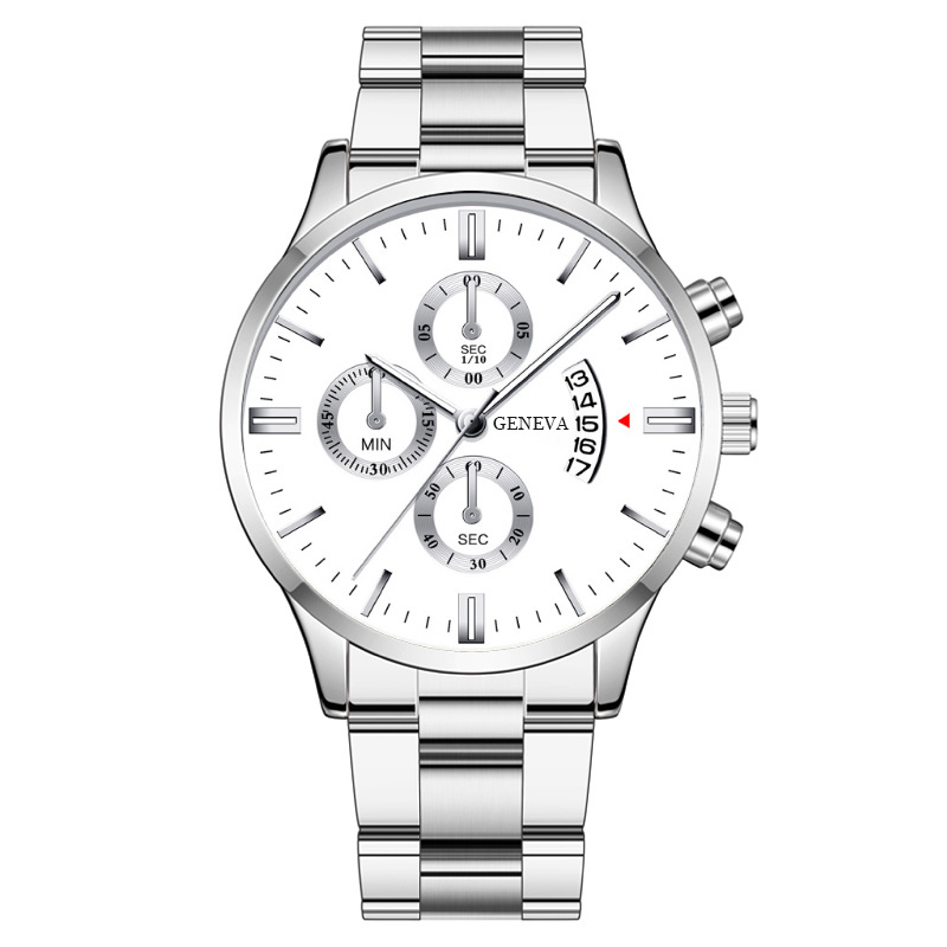 Mens Stainless Steel Quartz Watch Sleek Silver Design Ideal for Business & Sports – view 7