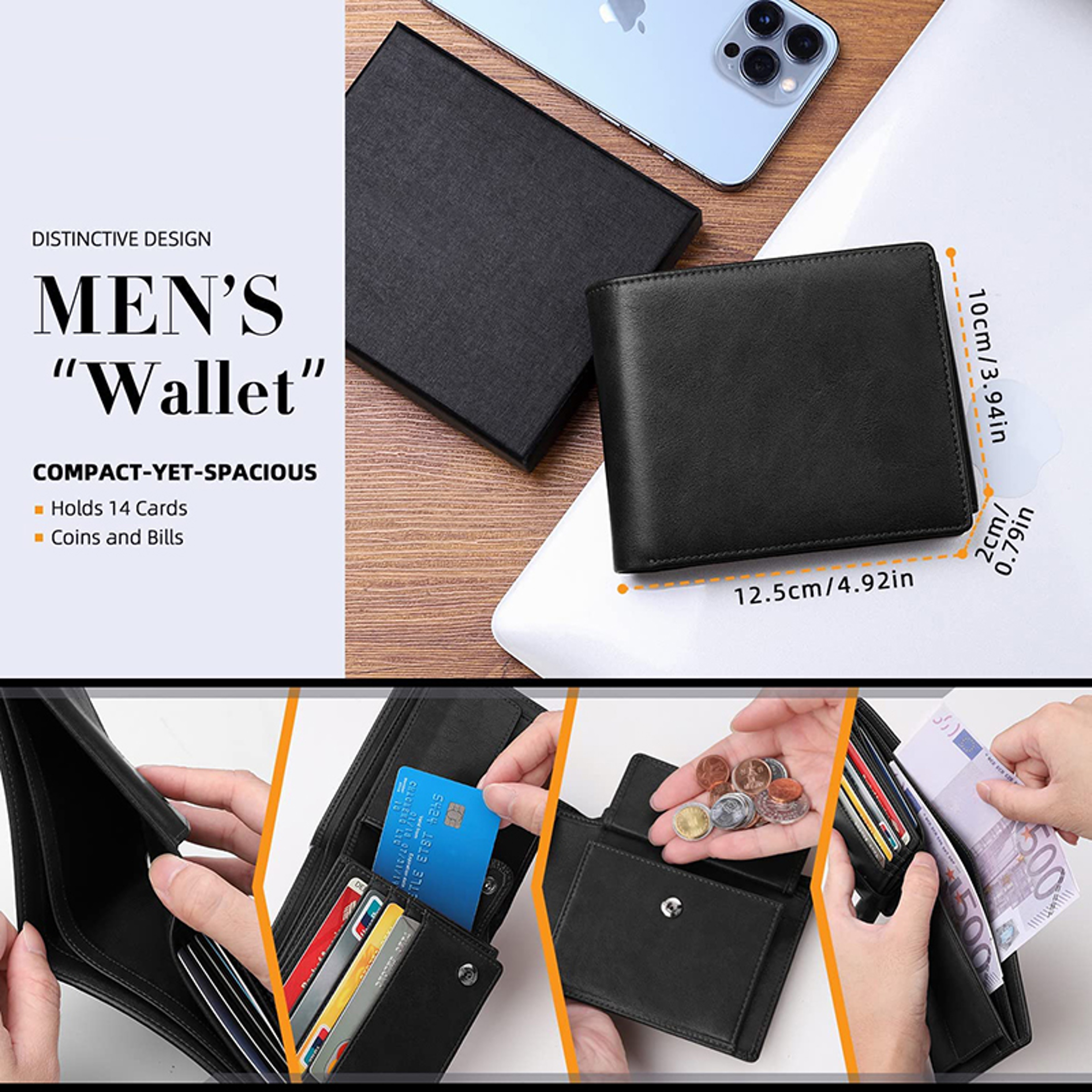 Slim Wallet For Men Multi Functional Wallet With Card Holders 3