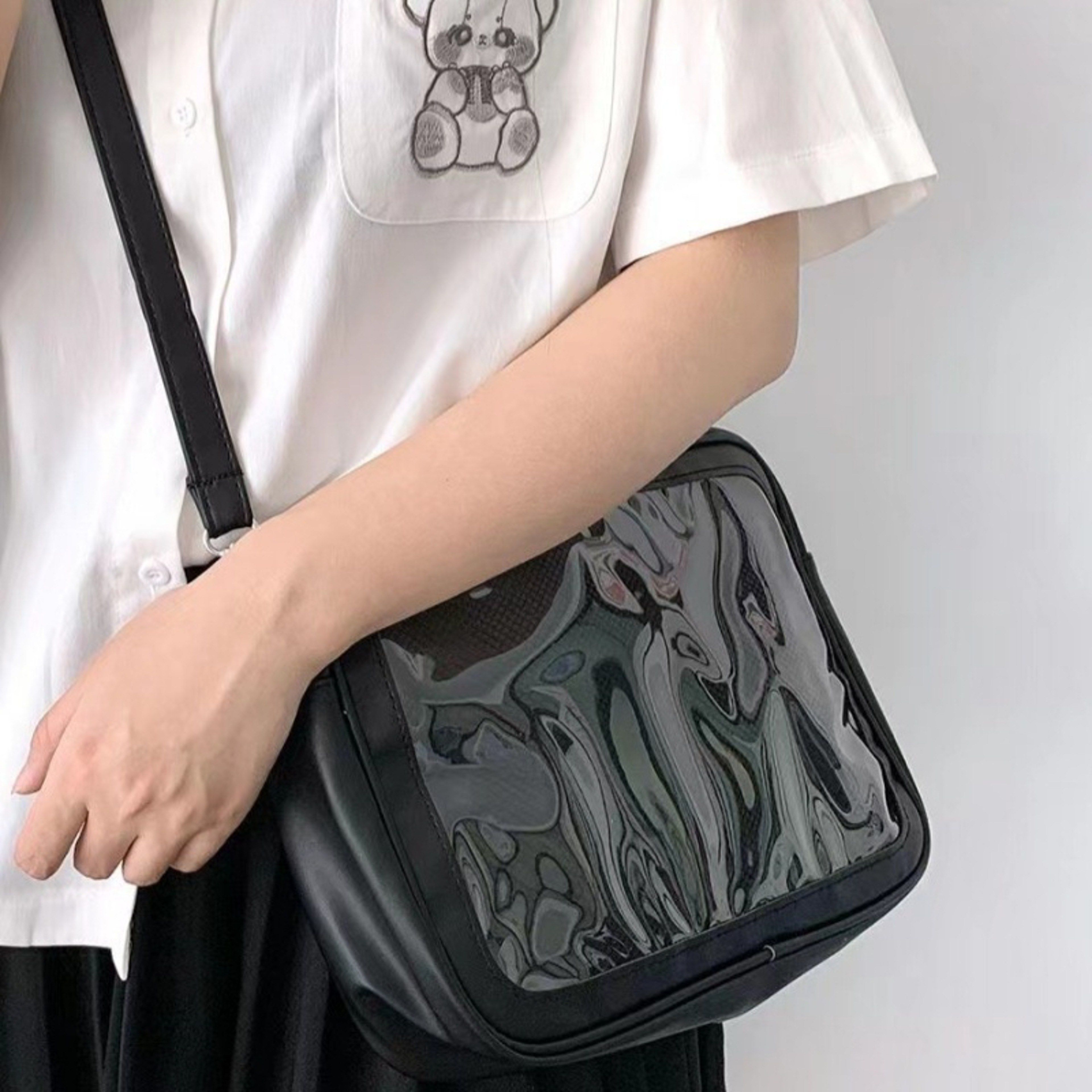 Transparent Itabag Crossbody Bag For High School Girls Leather Shoulder Handbag For Women 3