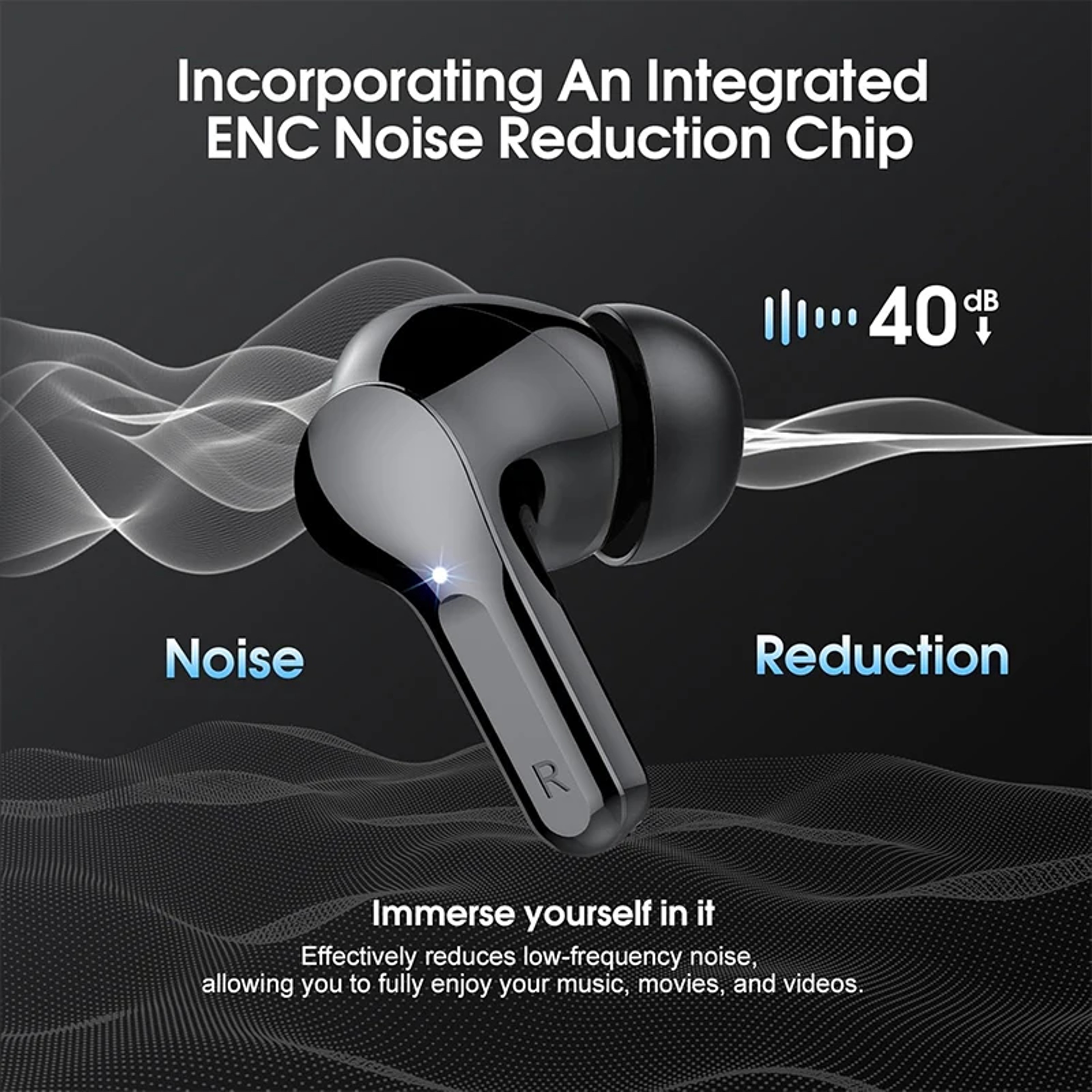 Wireless Earbuds With Noise Cancelling LED Display  Waterproof HiFi Stereo Sound Bluetooth Earphone 4