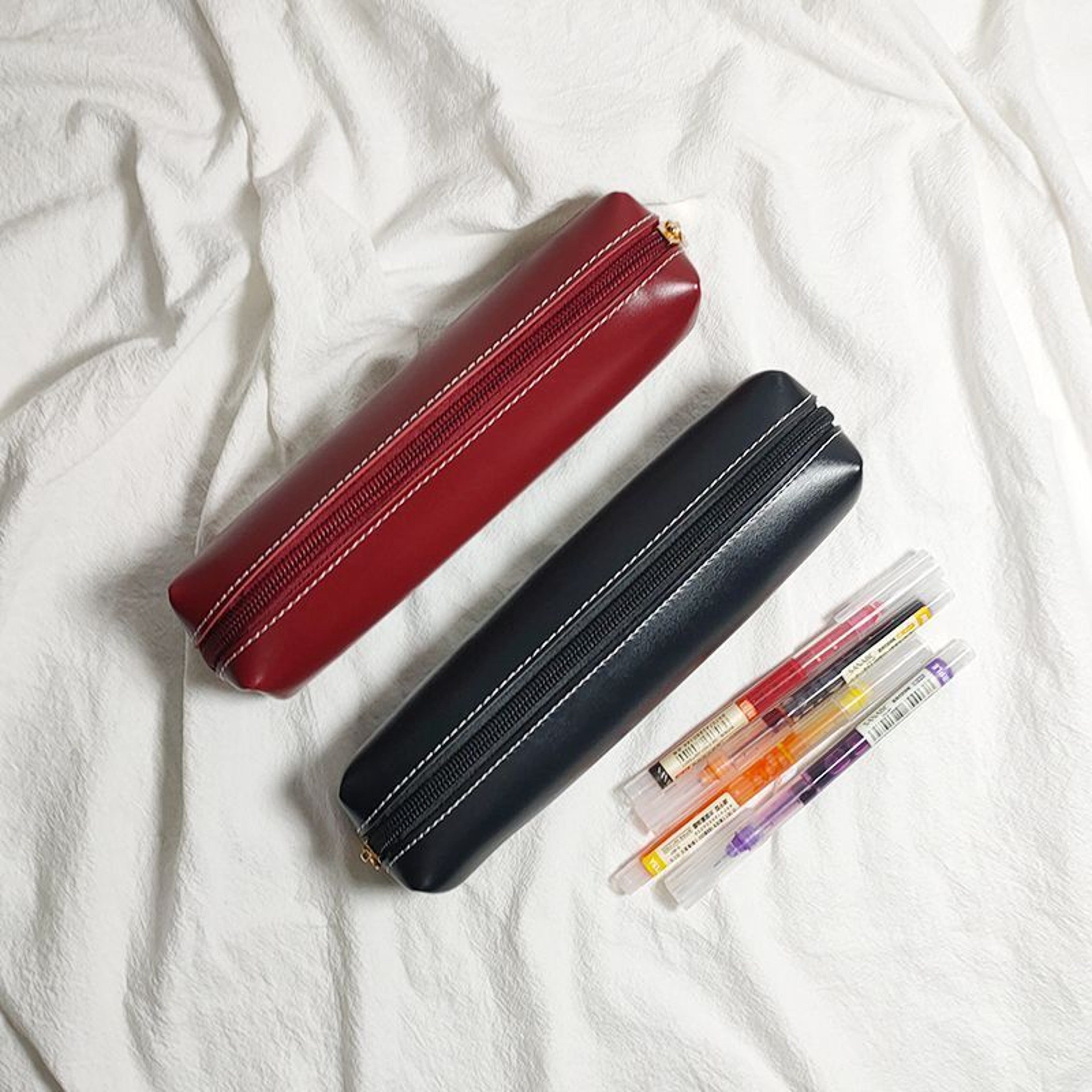 Simple Candy Color Pencil Case Large Capacity Portable Stationery Box For Students 2