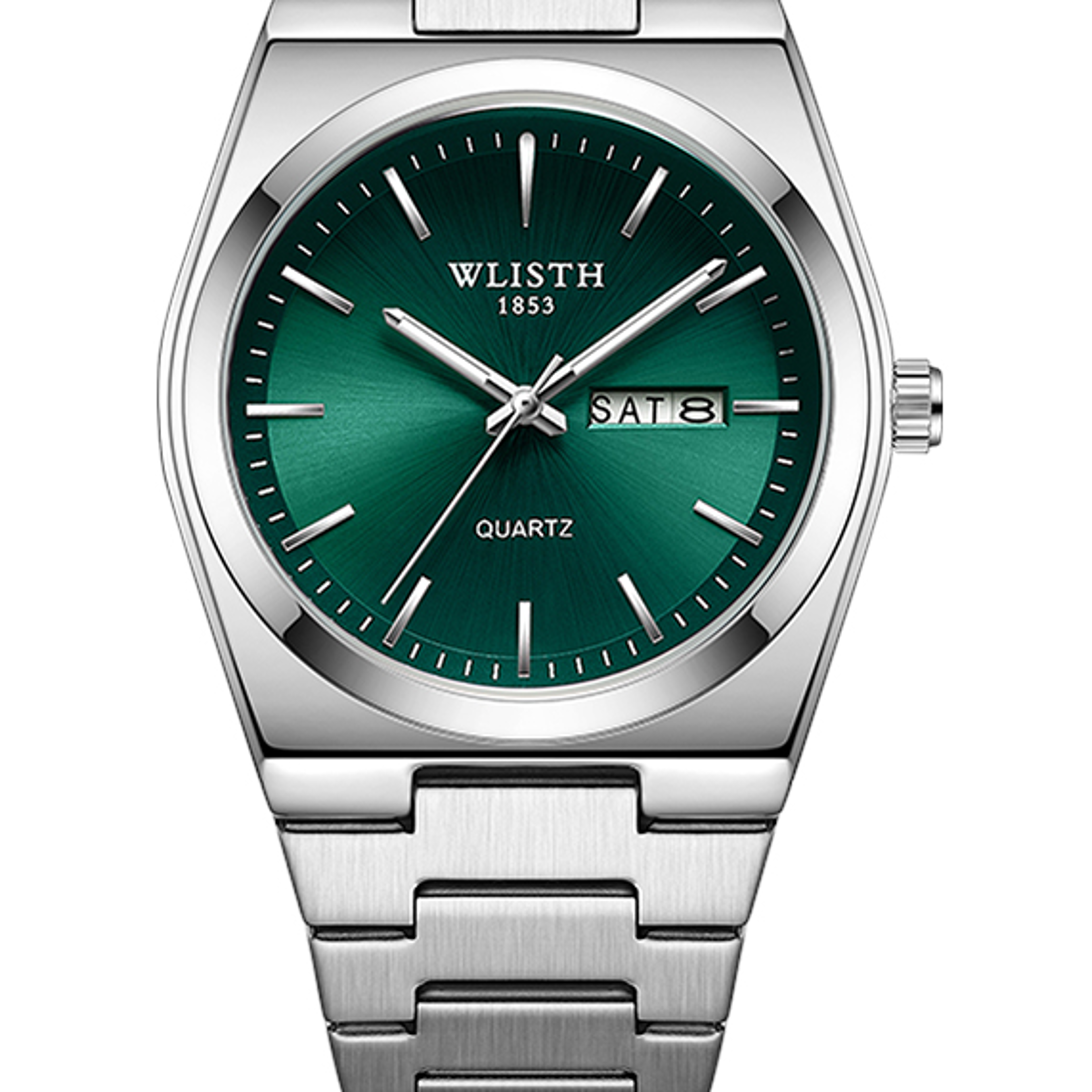 Luxury Stainless Steel Quartz Watch for Men Waterproof Luminous Date Week Function