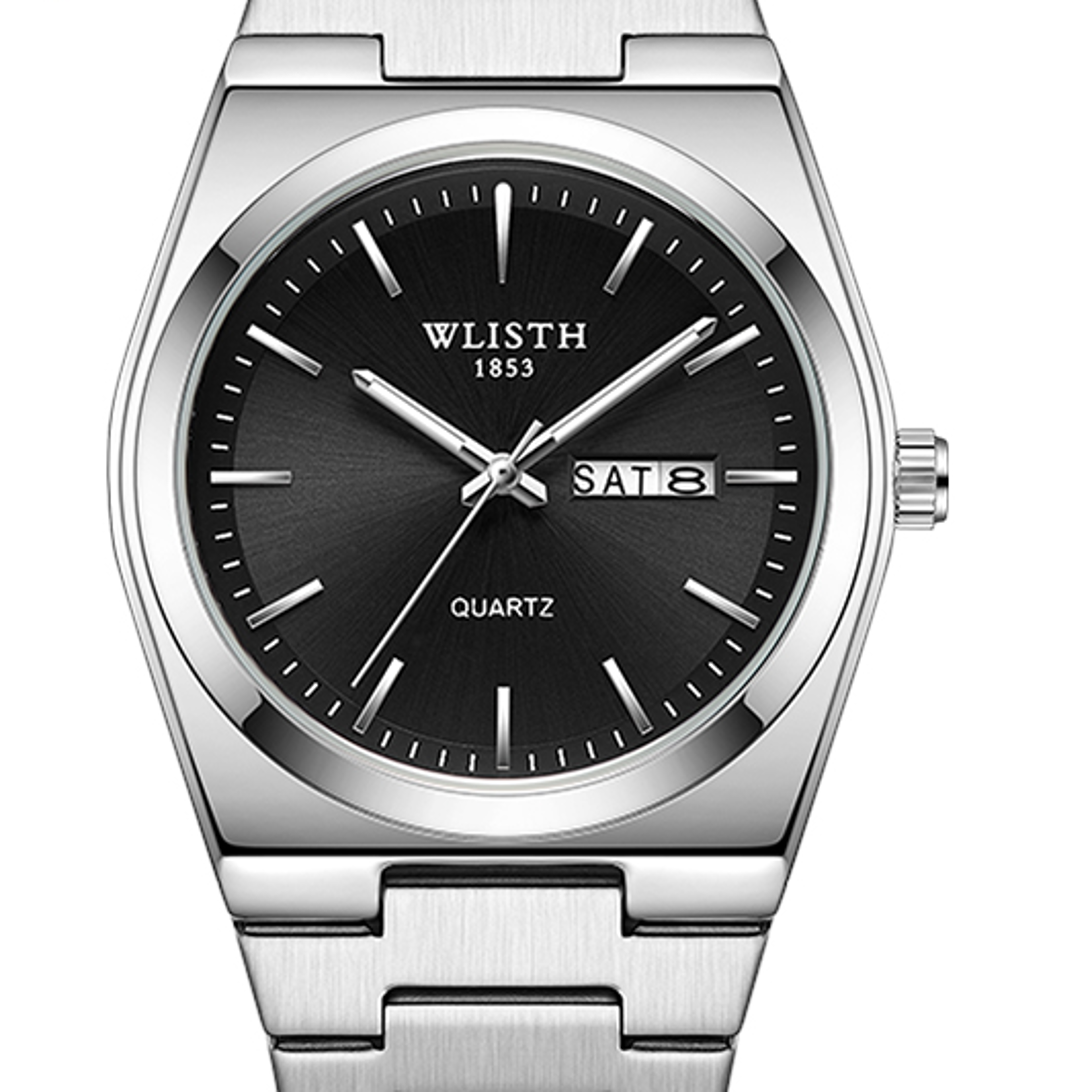 Luxury Stainless Steel Quartz Watch for Men Waterproof Luminous Date Week Function