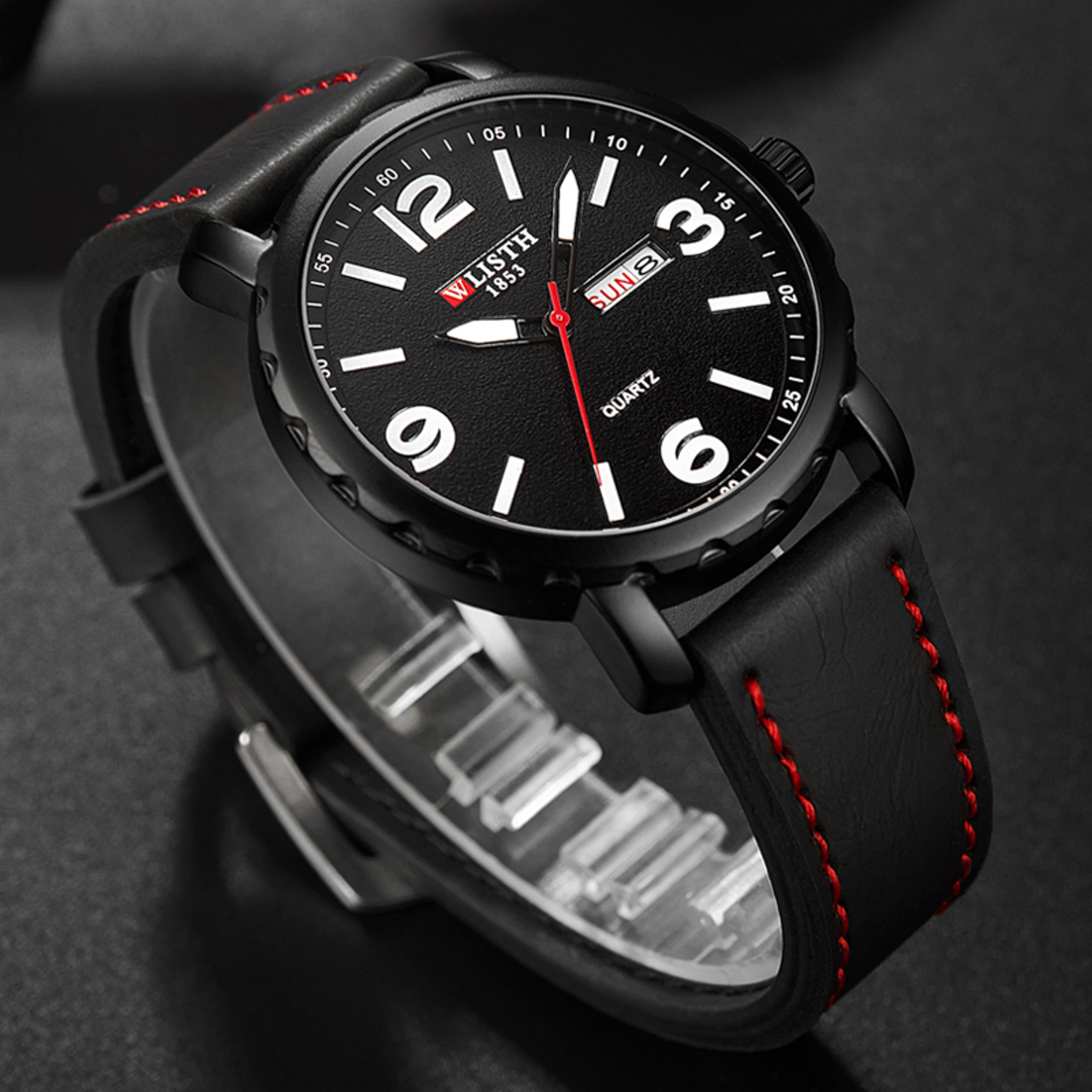 Mens Waterproof Quartz Leather Watch Business Casual Night Light Sport Watch for Men – view 6