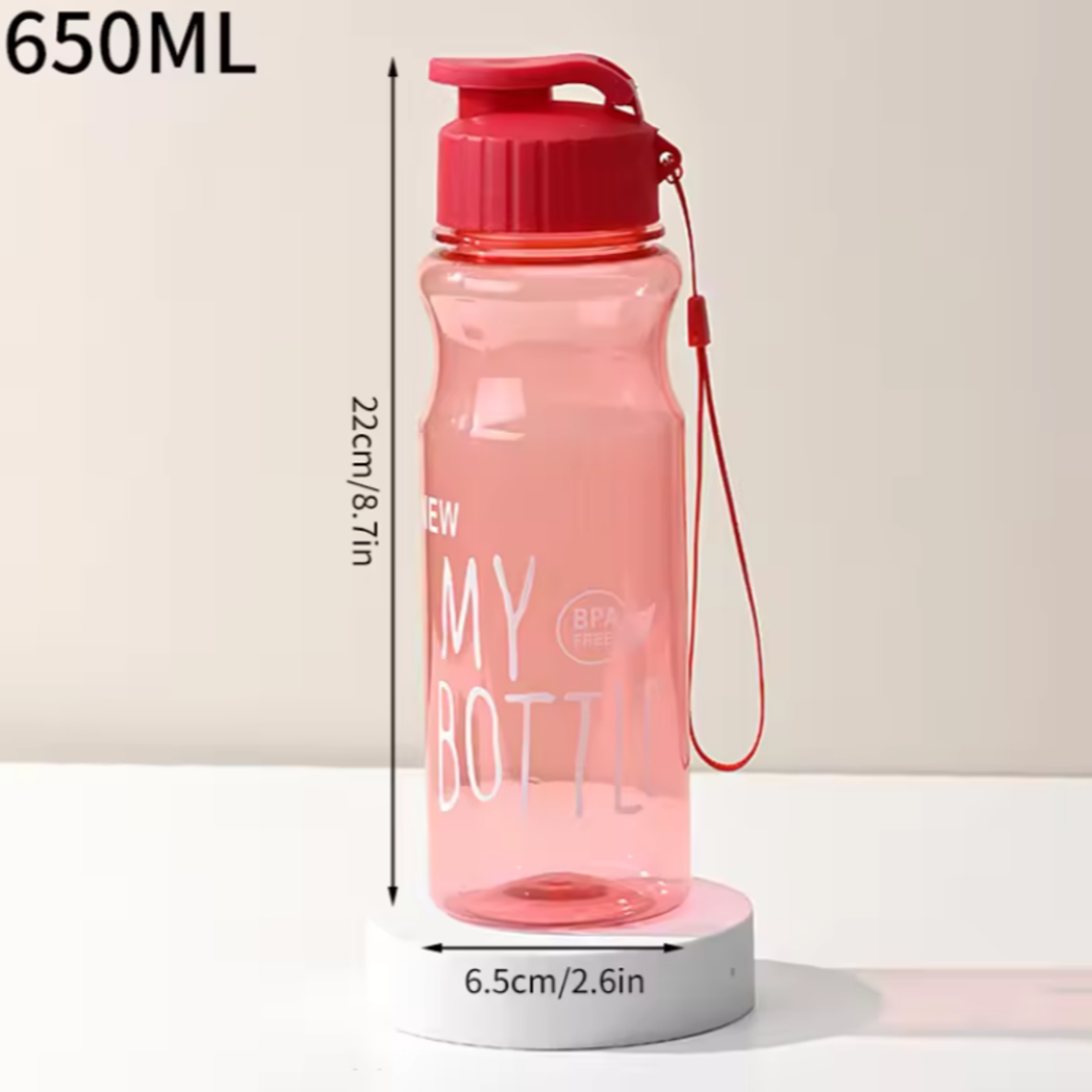 Portable Leak Proof Sports Water Bottle With Lid Transparent  Convenient For School 3