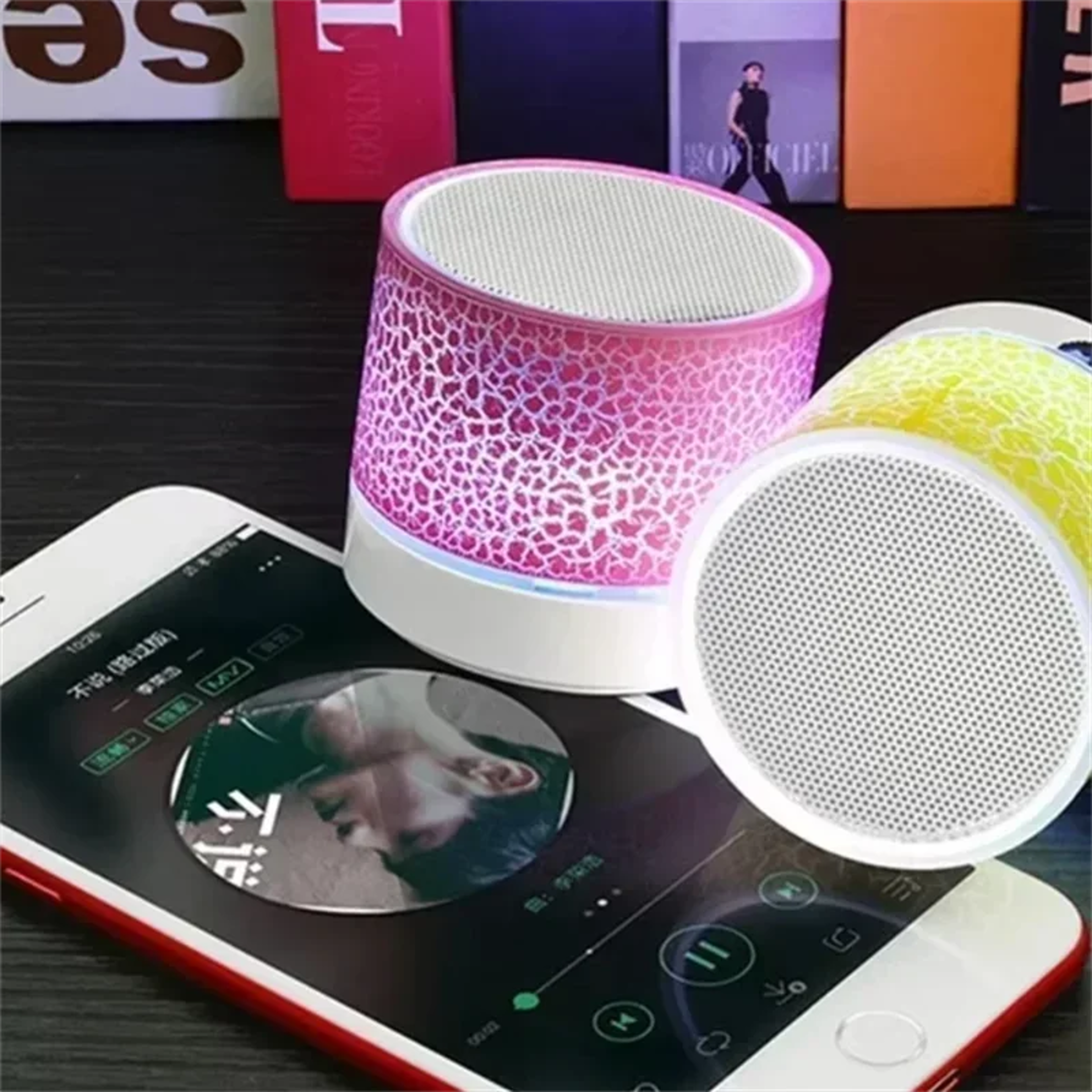 Bluetooth Mini Speaker With Colorful LED  Subwoofer Wireless USB Portable Audio 4