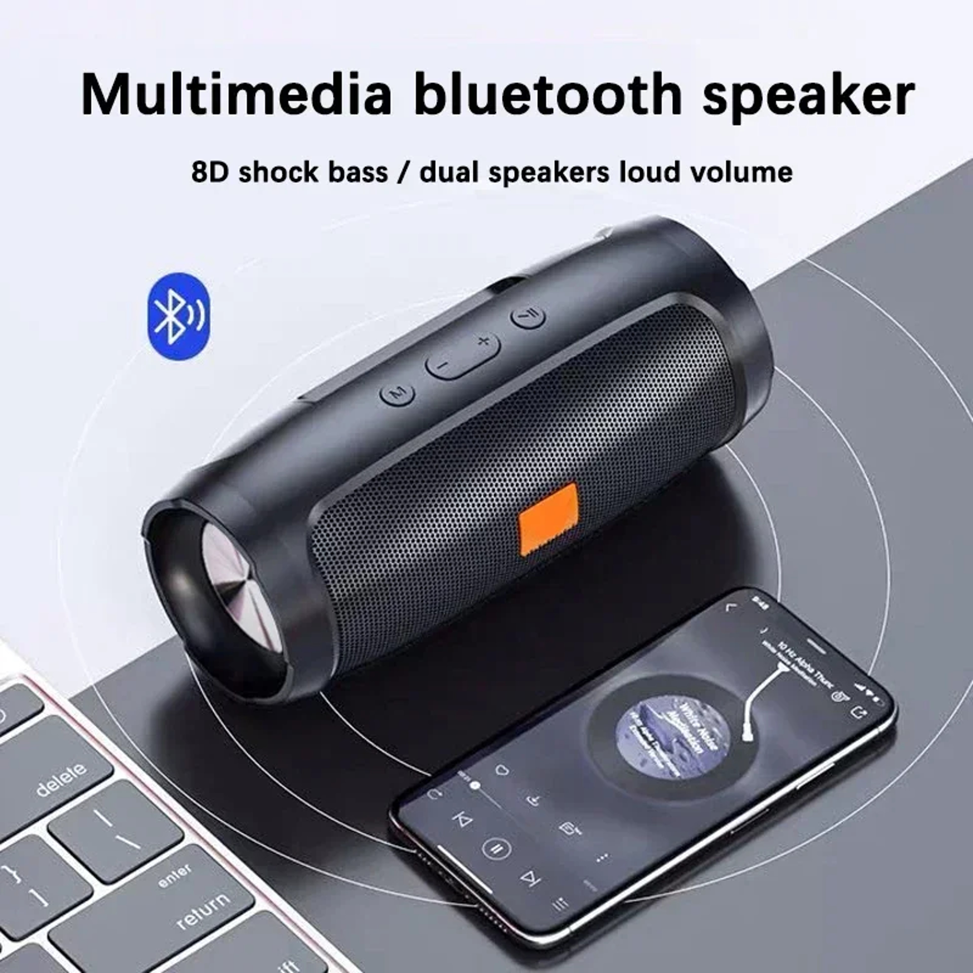 Mini Bluetooth Soundbar Wireless Stereo Speaker with FM Subwoofer & Voice Broadcasting – view 2