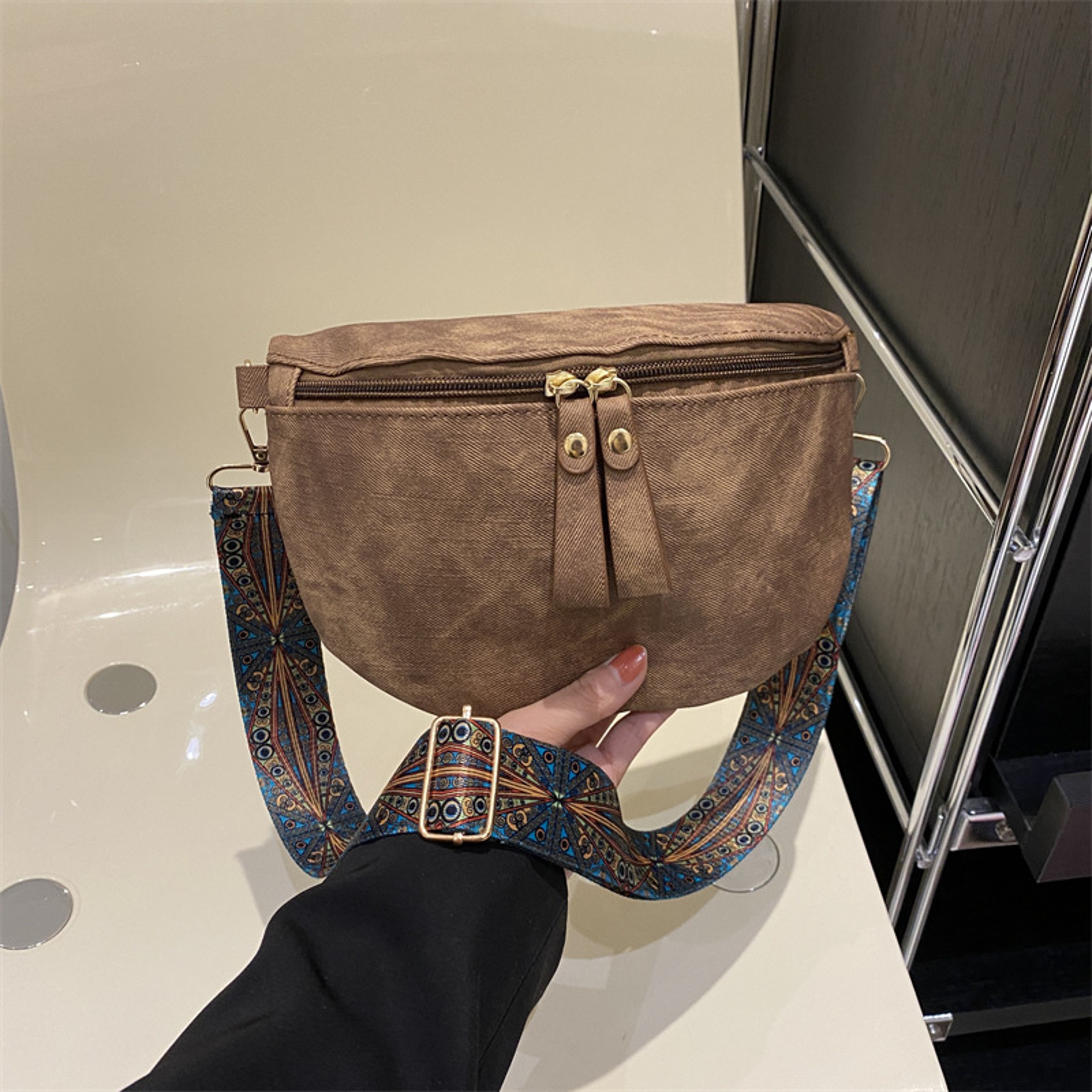 Stylish PU Leather Hobo Satchel Chest Bag Luxury Womens Fashion Waist Pack 5
