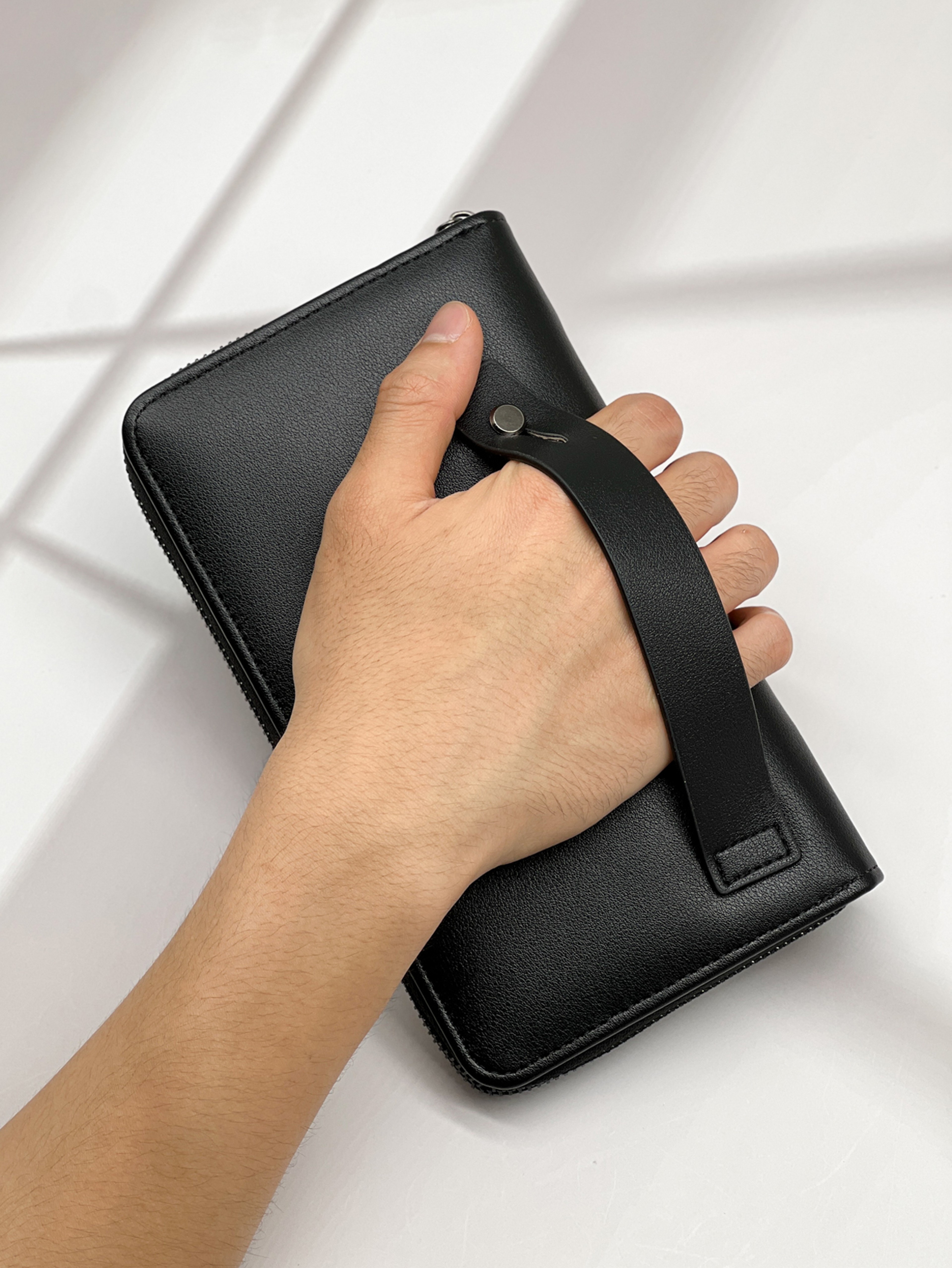 Fashion Simple Black Long Wallet Multi Card Large Capacity  Portable Cell Phone Wallet 1