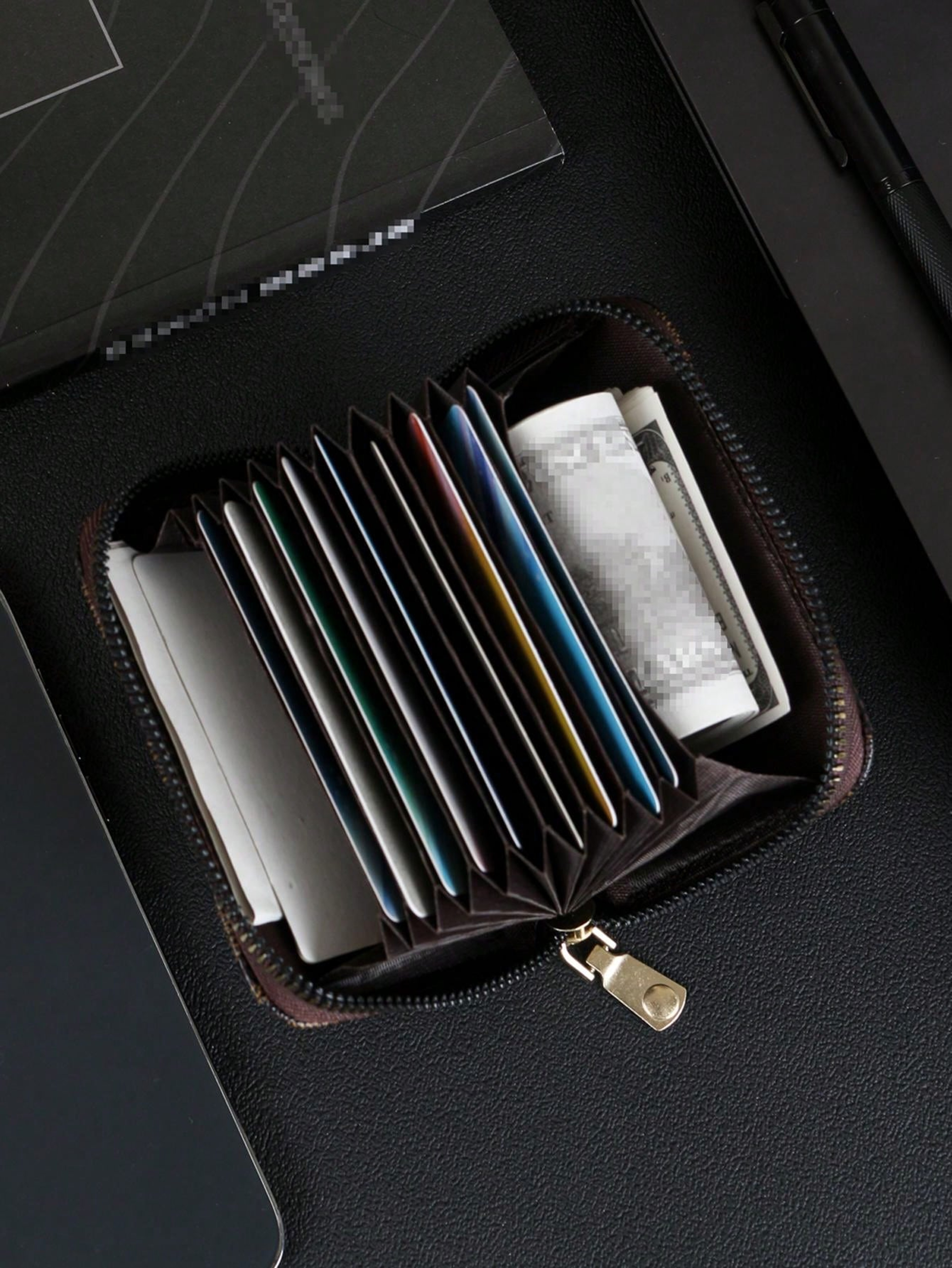 Vintage Zipper Card Holder Wallet Stylish Checkered Pattern Compact  Lightweight For Men And Women 1