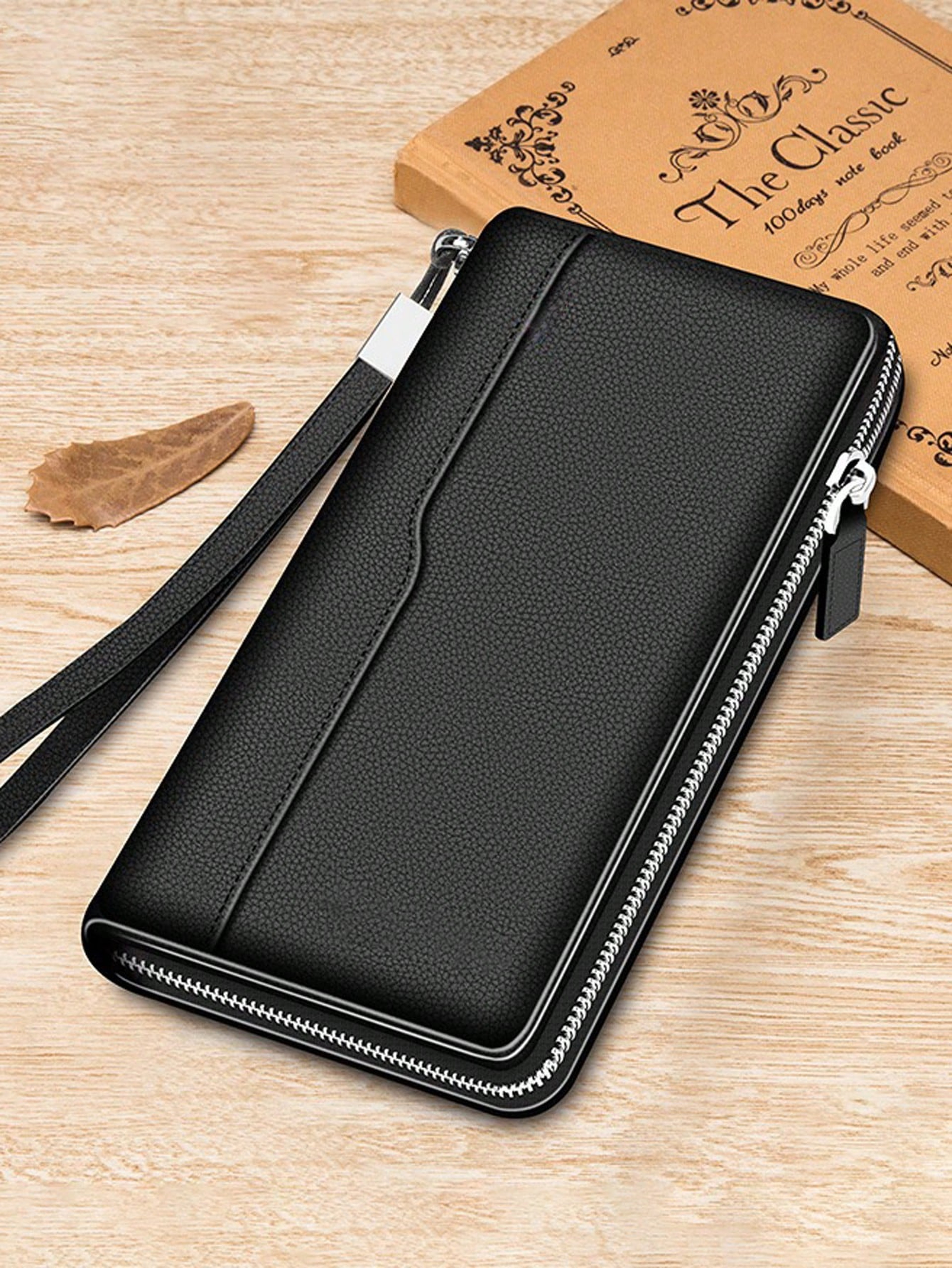 Simple Solid Color Long Wallet Business Style Multi Card Holder Portable Mobile Wallet For Men  Wom 5