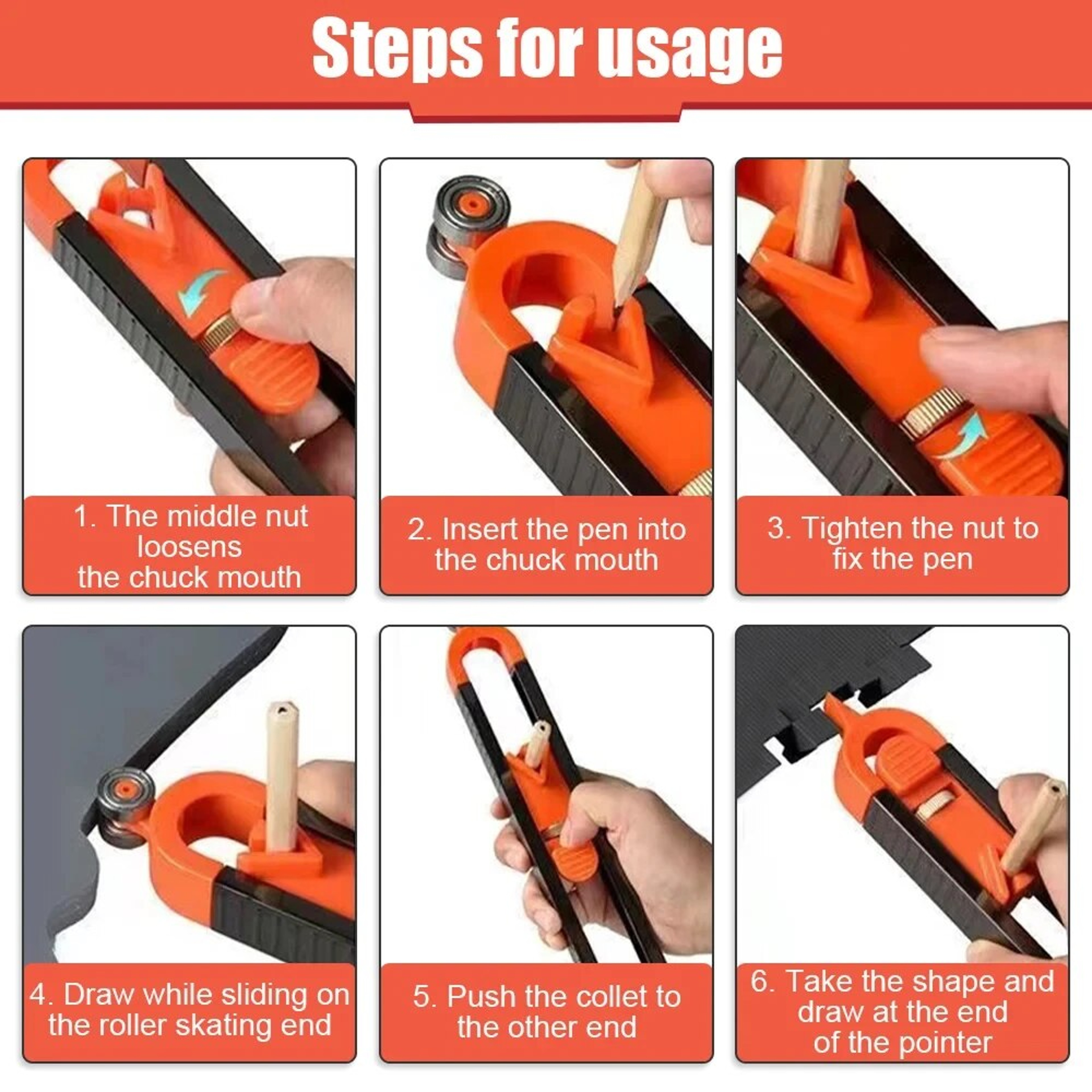 Adjustable Profile Scribing Ruler with Lock Precision Woodworking Contour Gauge Duplicator – view 5