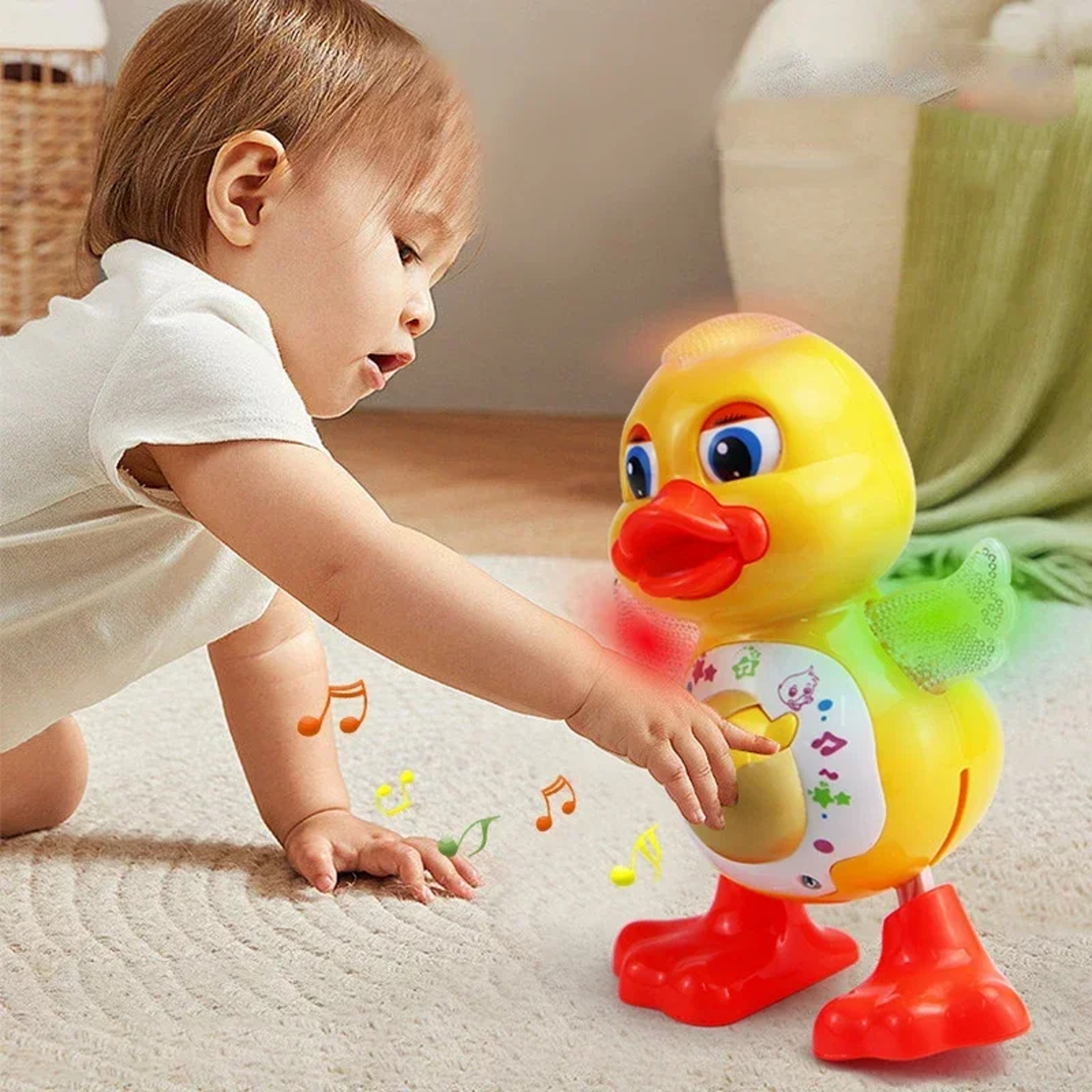 Electric Dancing Duck Toy With Flashing Eyes Cute Musical Cartoon For Kids 0