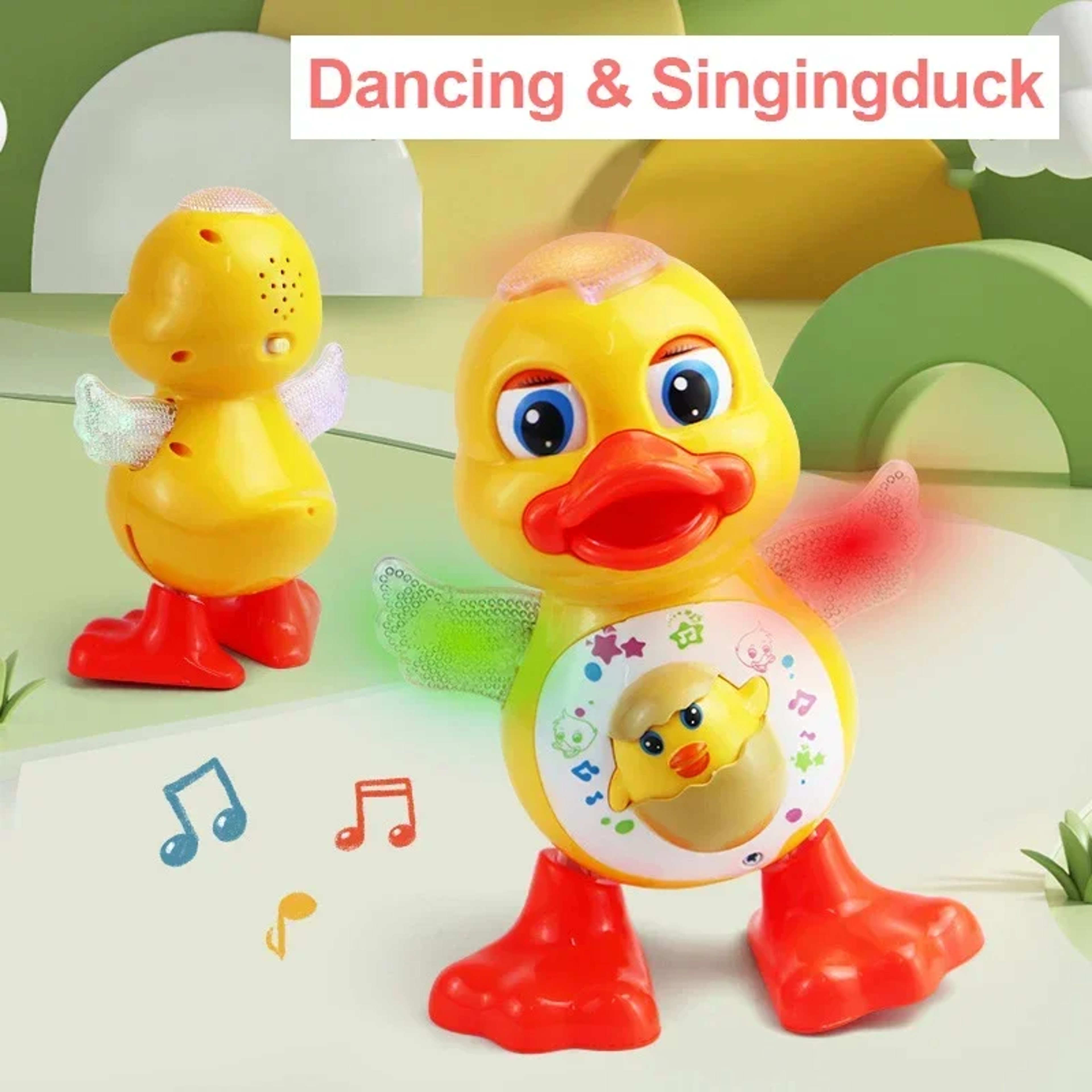 Electric Dancing Duck Toy With Flashing Eyes Cute Musical Cartoon For Kids 1