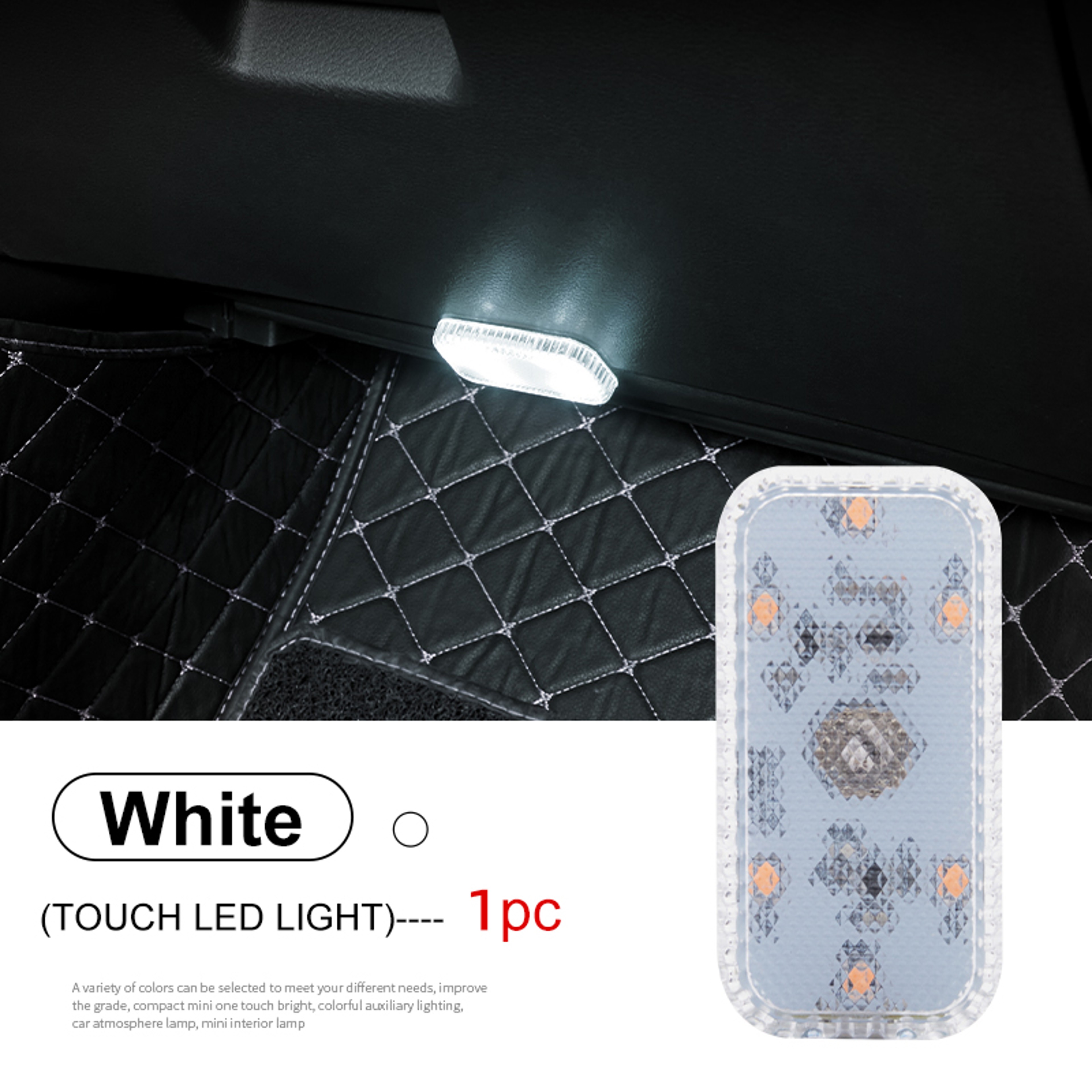 LED Touch Light Mini Wireless Car Interior Lighting Auto Roof Ceiling Reading Lamp For Door Foot Tr 8