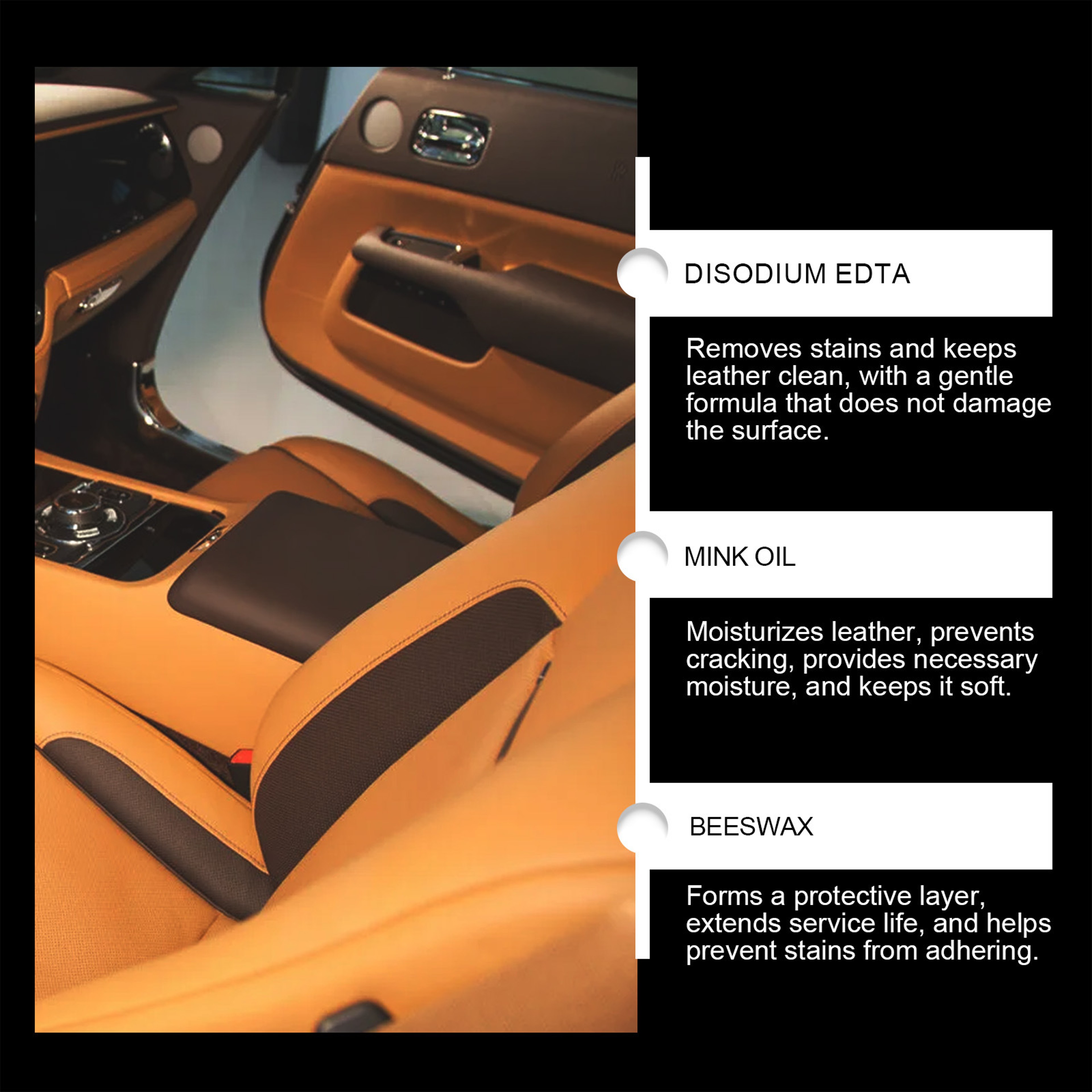 Leather Care  Restoration Cream For Seats Sofas  Car Interiors Mink Oil Leather Cleaner  Polisher 2