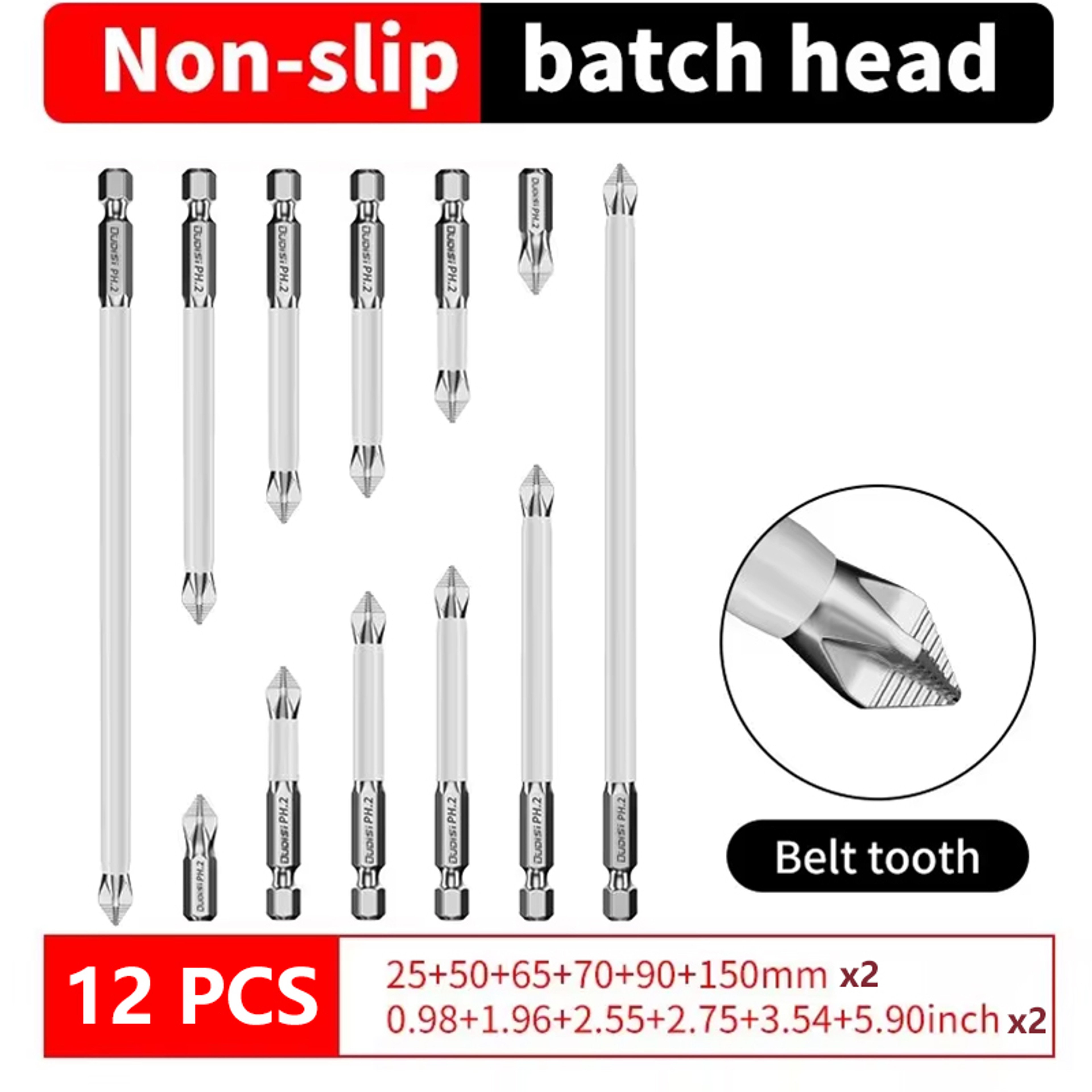 Magnetic Screwdriver Bit Set Heavy Duty Shockproof Impact Drill Bits 6