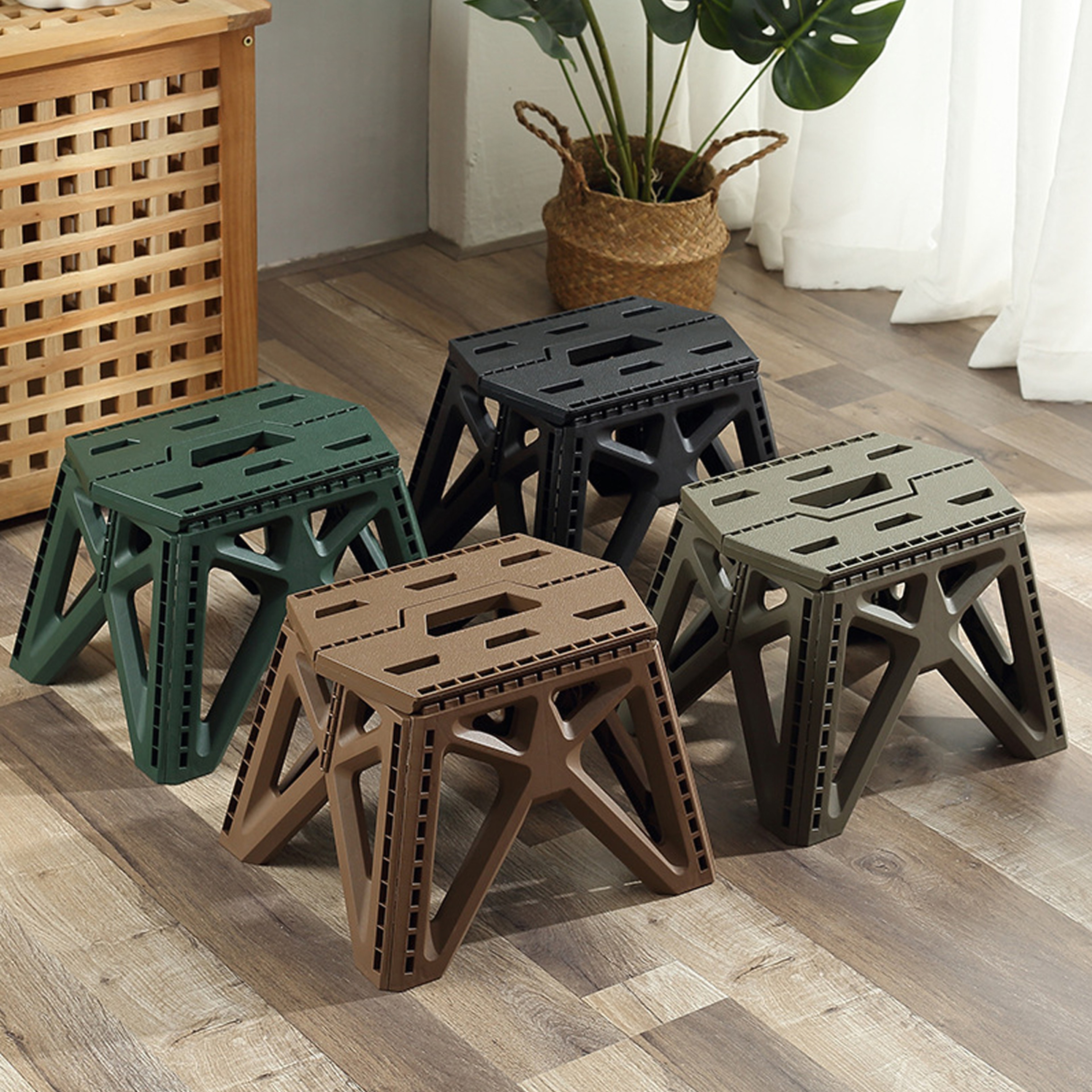 Portable Folding Stool High Load Bearing Durable Small Chair For Outdoor Use Ideal For Camping Hiki 0