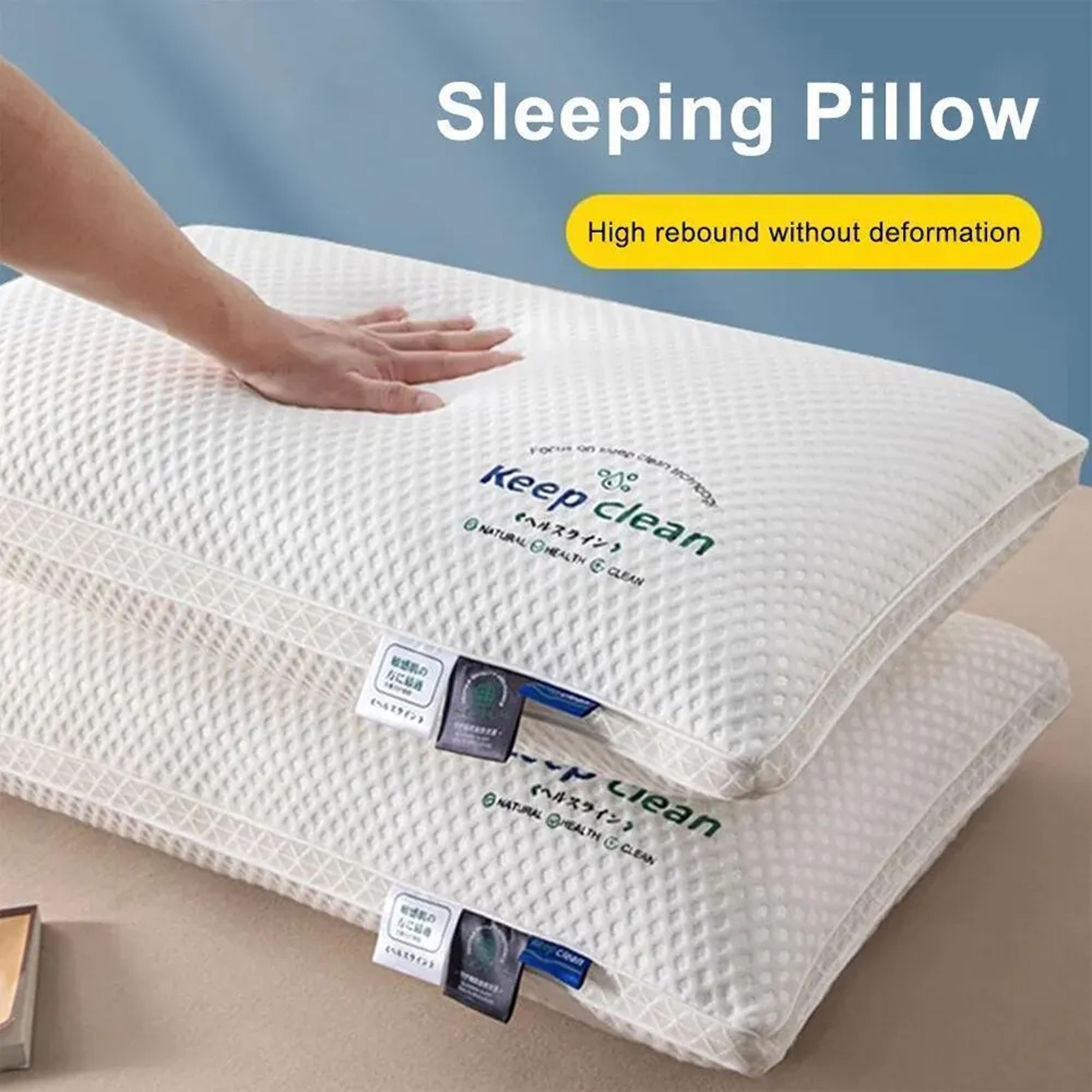 Soft & Supportive Neck Pillow for Comfortable Sleep Non Collapse High Elasticity Pillow for Hotel & Home Bedding – view 1