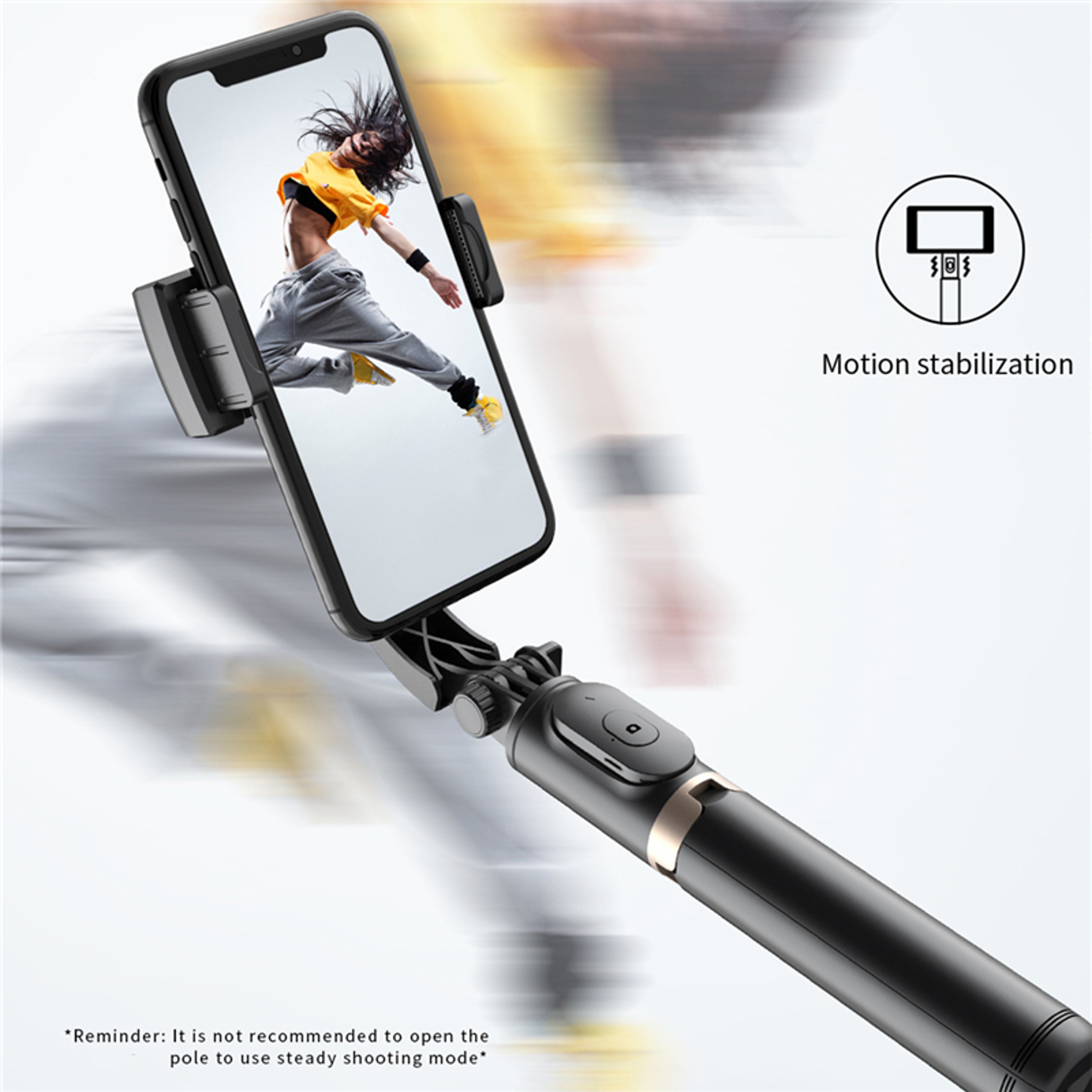 Foldable Gimbal Stabilizer Selfie Stick With Wireless Tripod  Bluetooth Shutter Monopod 0