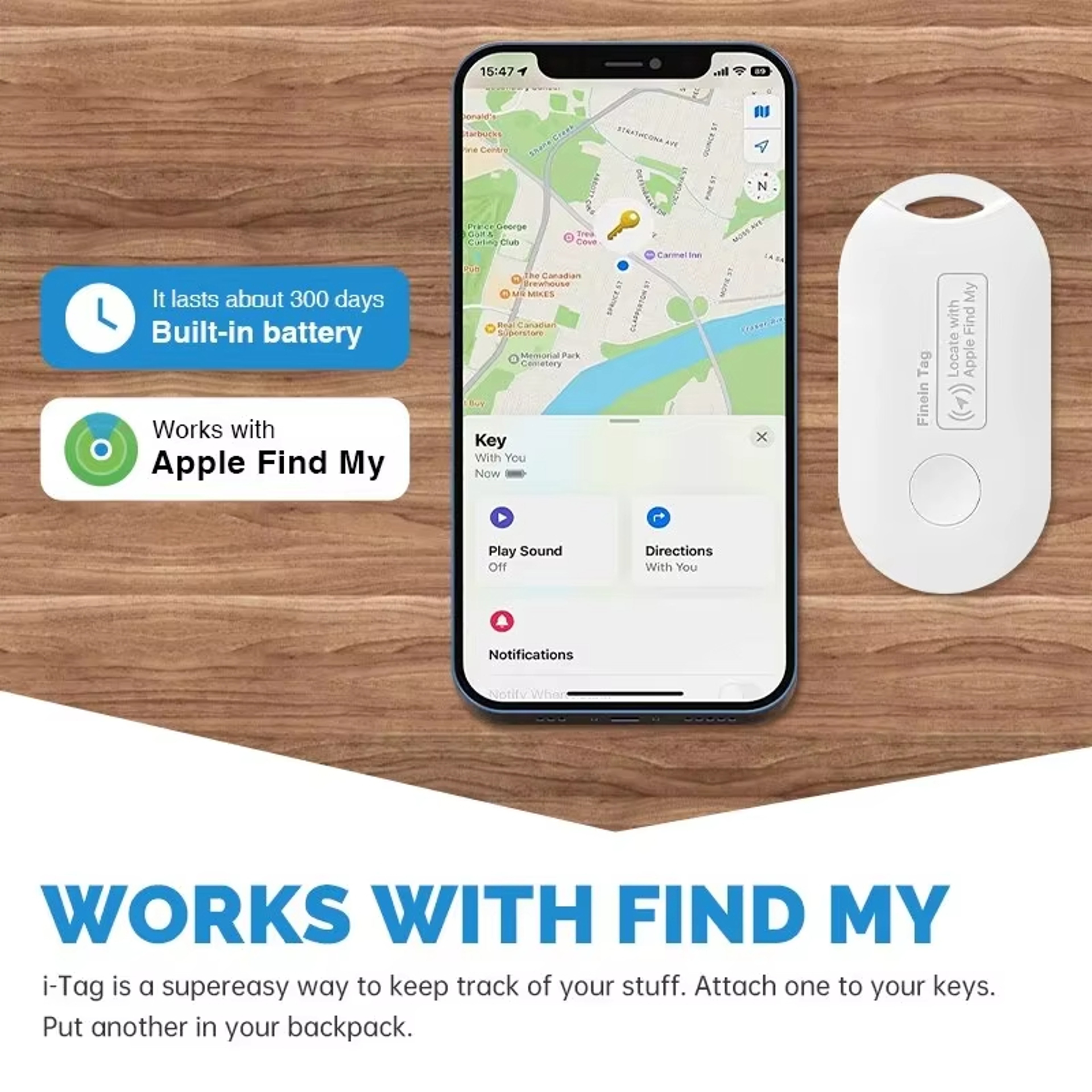 Compact GPS Bluetooth Tracker For Kids Elderly Pets  Vehicles 3