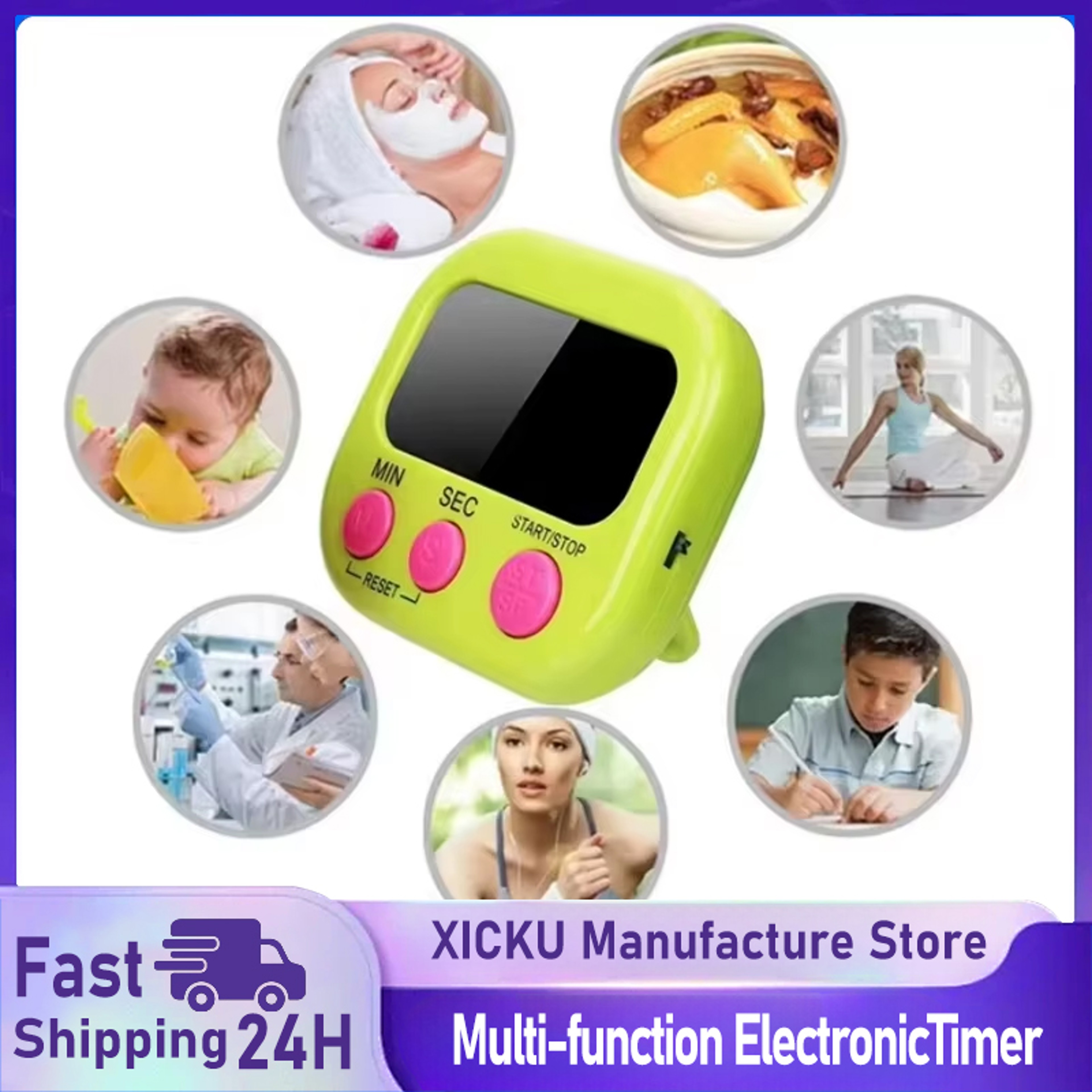 Magnetic Digital Timer LED Display Clock Manual Electronic Countdown For Kitchen Study And Sports U 1