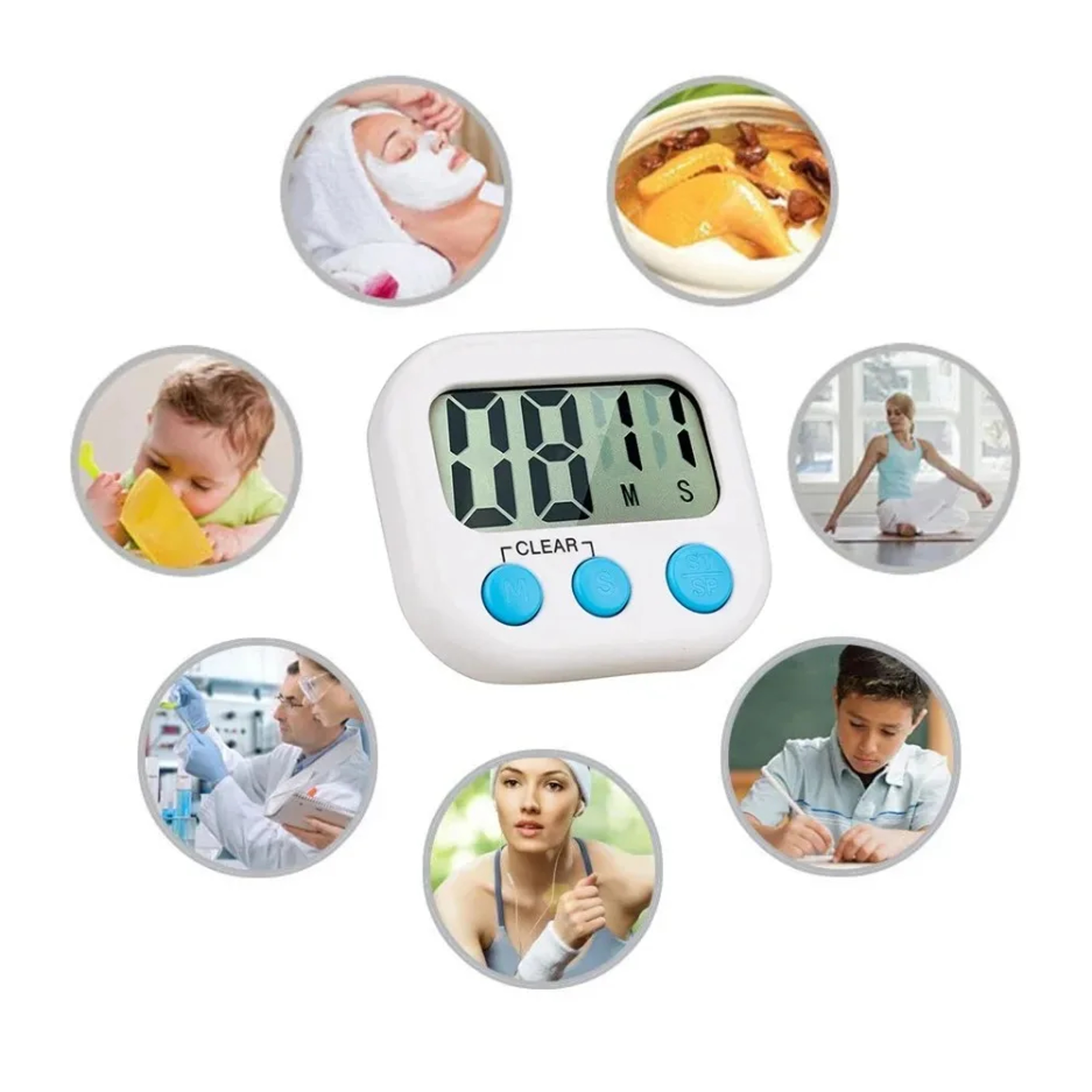 Magnetic Digital Timer LED Display Clock Manual Electronic Countdown For Kitchen Study And Sports U 0